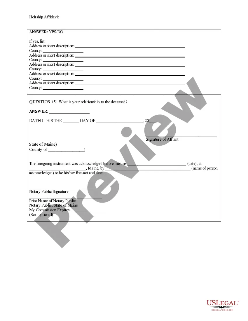 Preview Heirship Affidavit - Descent