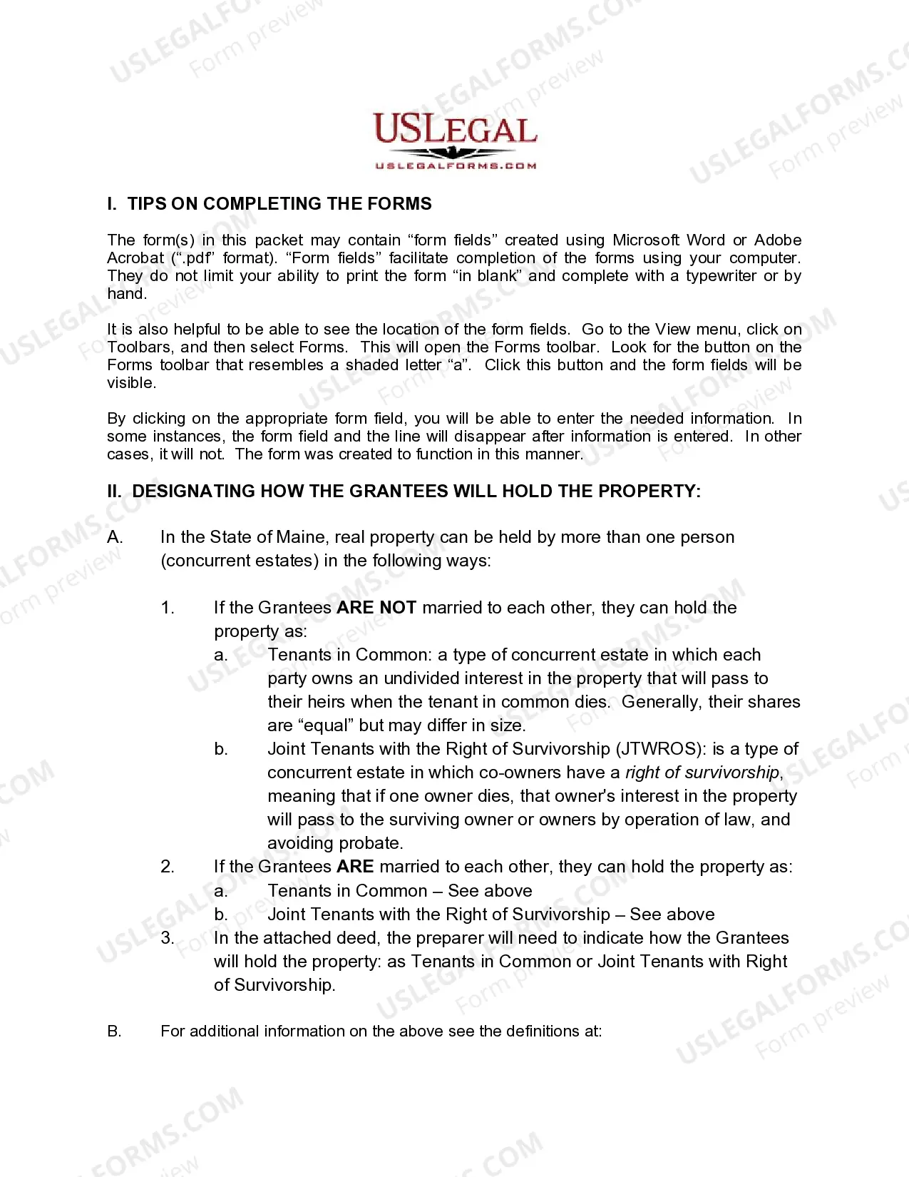 Preview Quitclaim Deed from Husband and Wife, or Two Individuals to Husband and Wife, or Two Individuals.