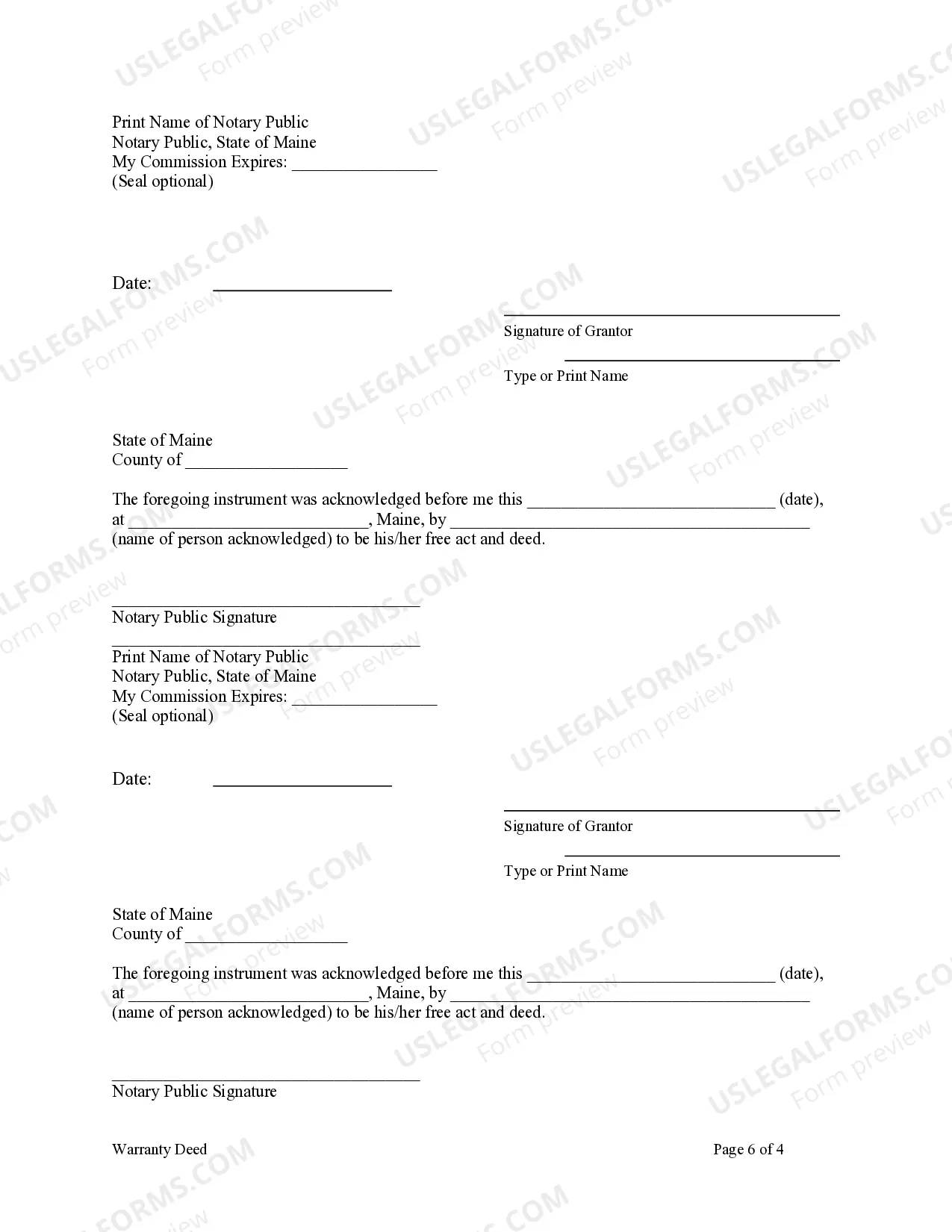 Preview Warranty Deed from Five Individuals to an Individual