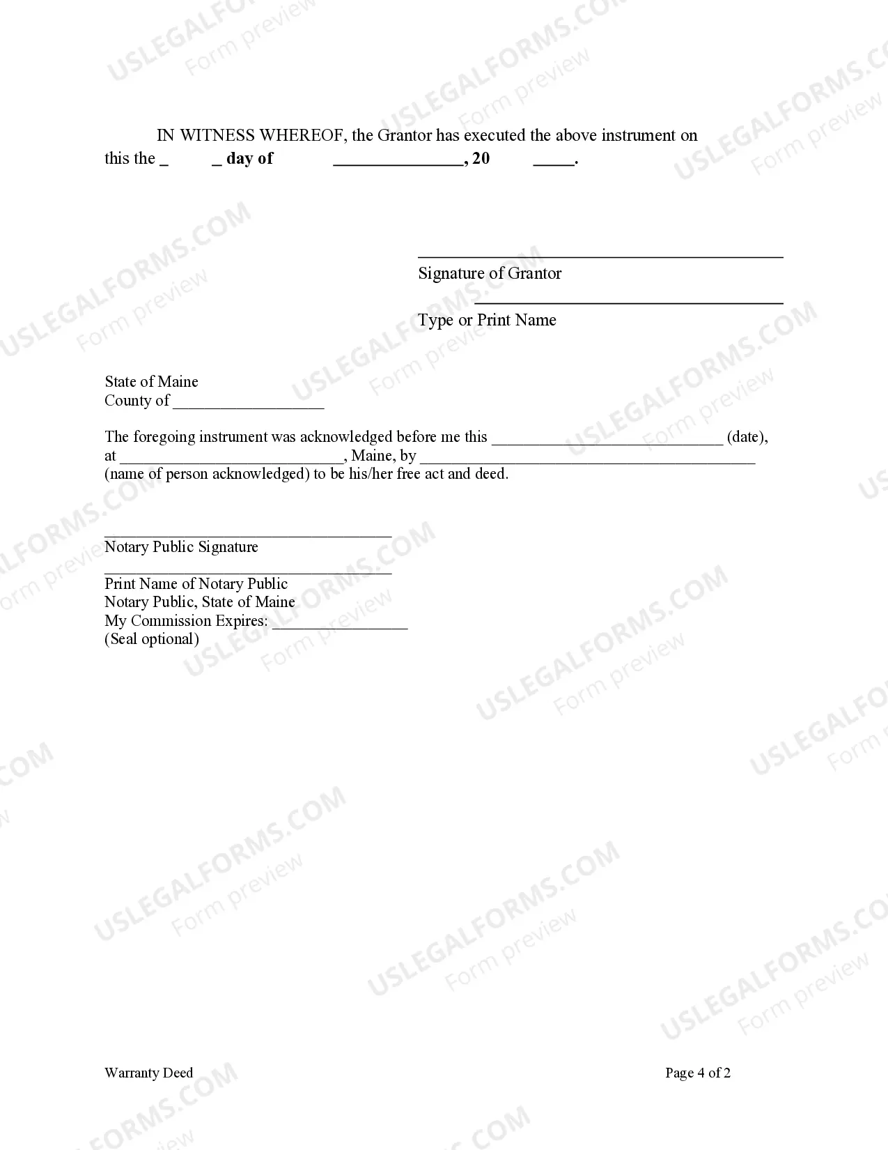 Preview Warranty Deed - Individual to a Trust