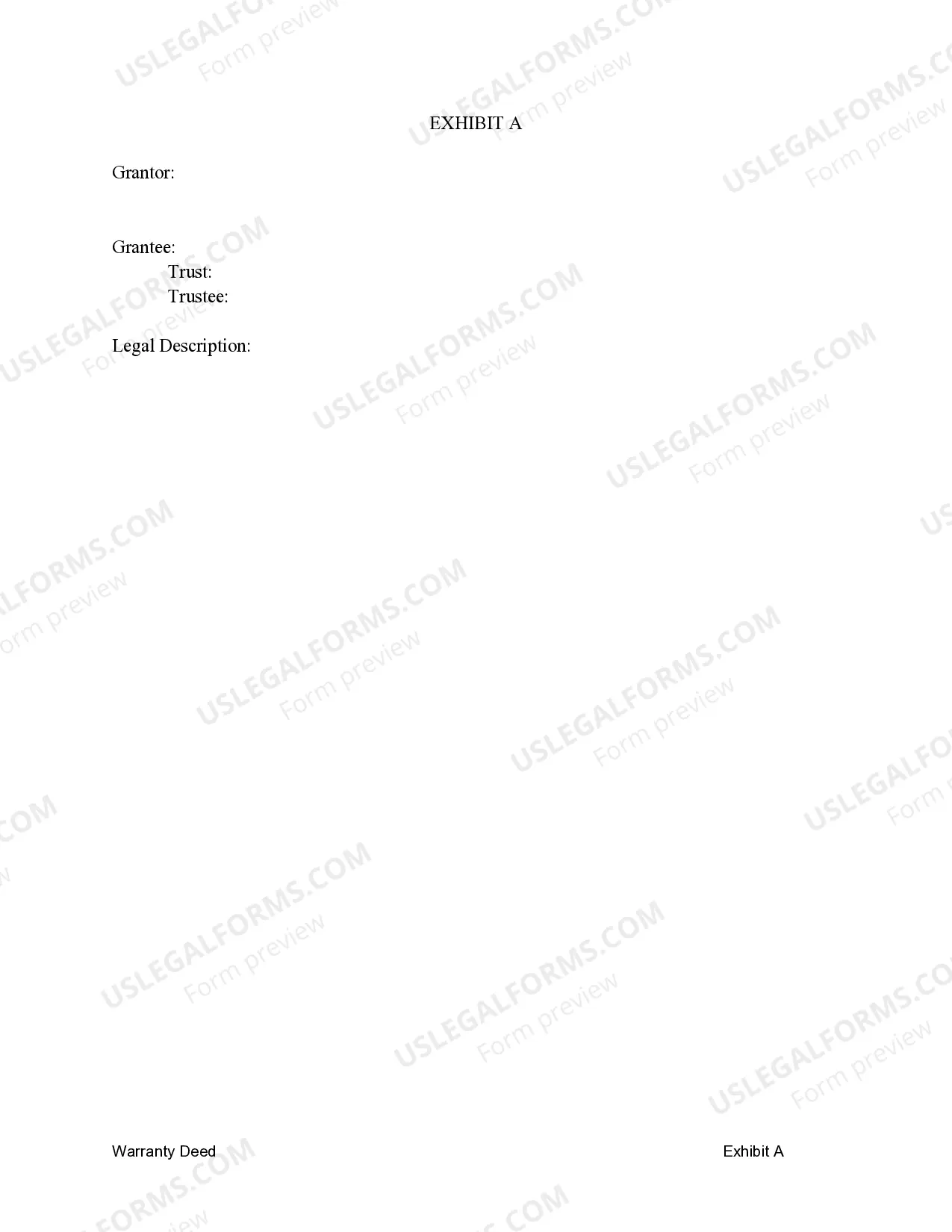 Preview Warranty Deed - Individual to a Trust