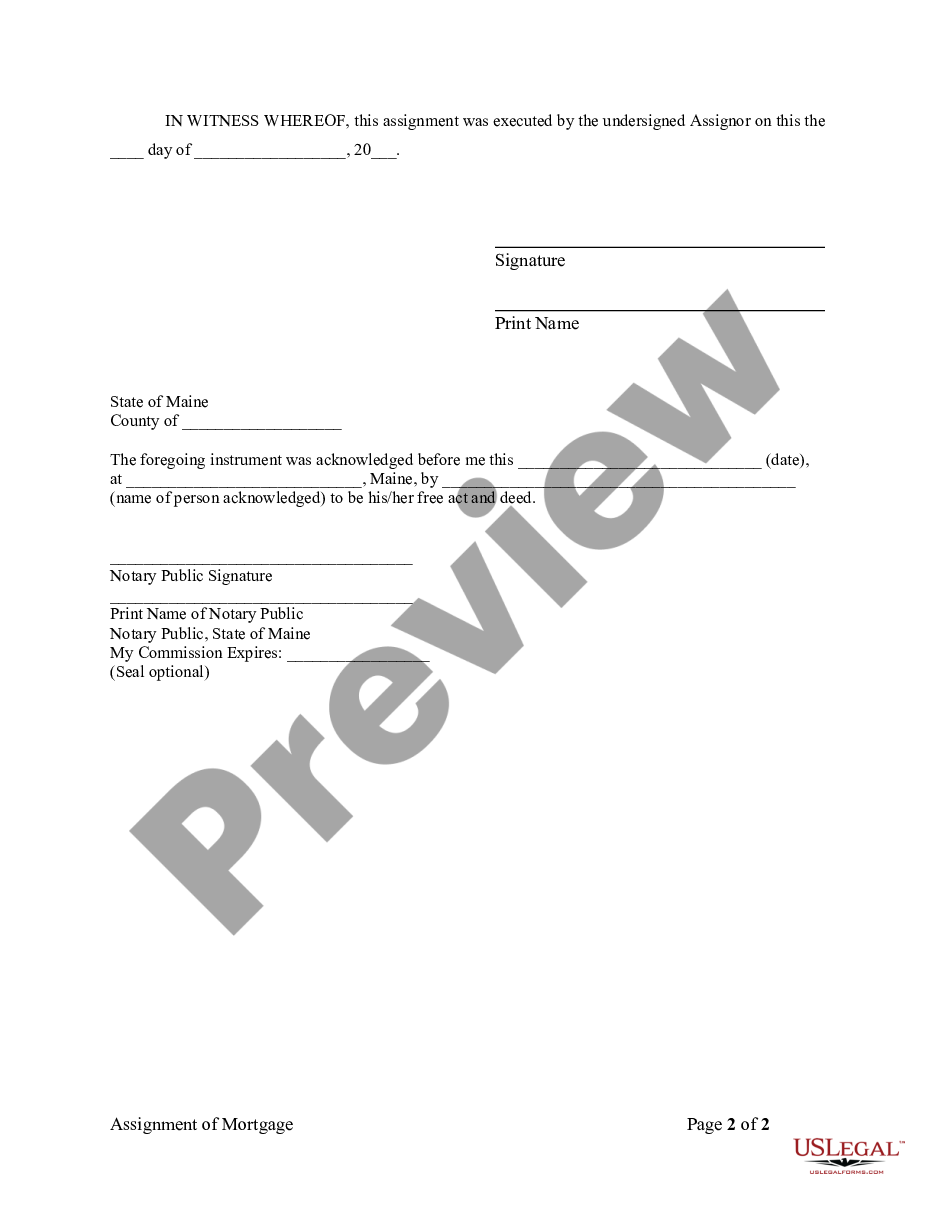 page 1 Assignment of Mortgage by Individual Mortgage Holder preview