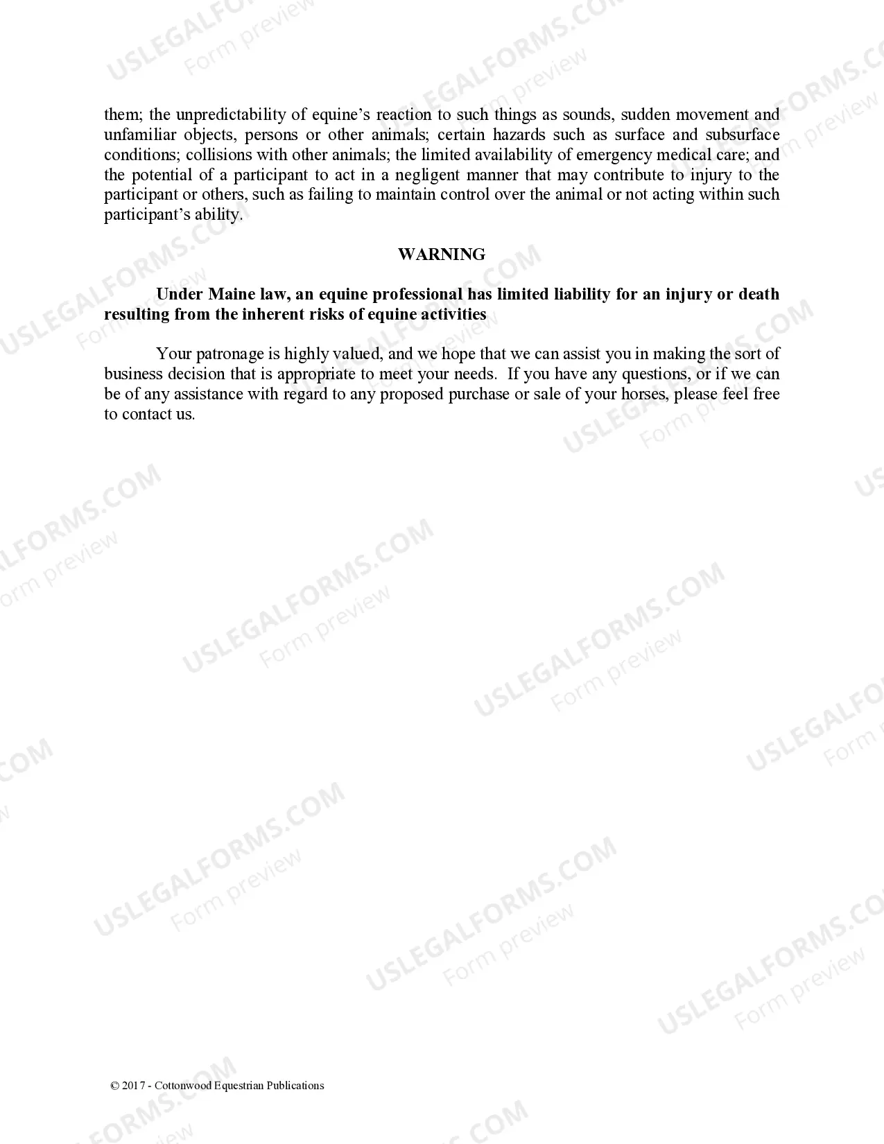 Preview Pre-Purchase Recommendations - Horse Equine Forms