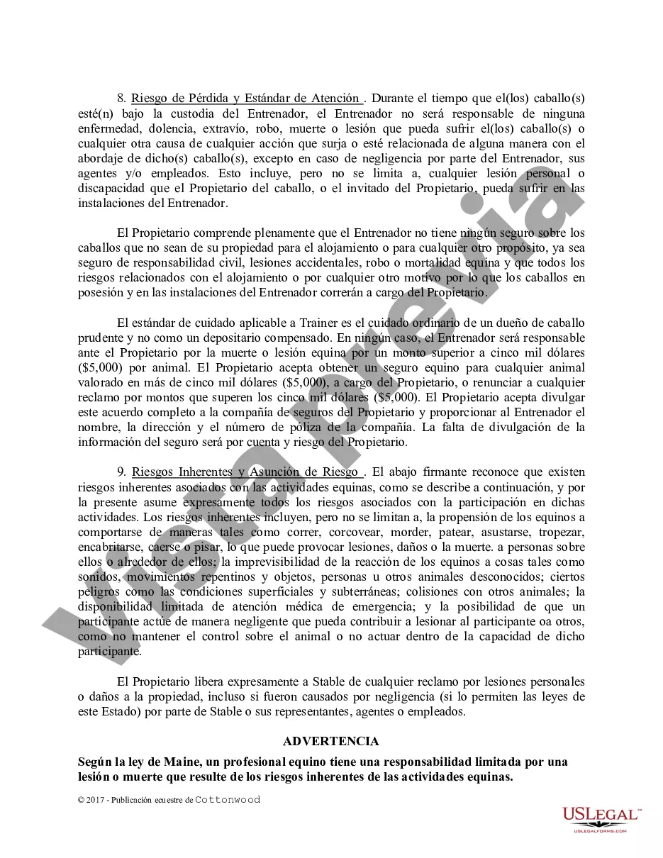 Preview Contrato de Entrenamiento - Caballo Equino Formas