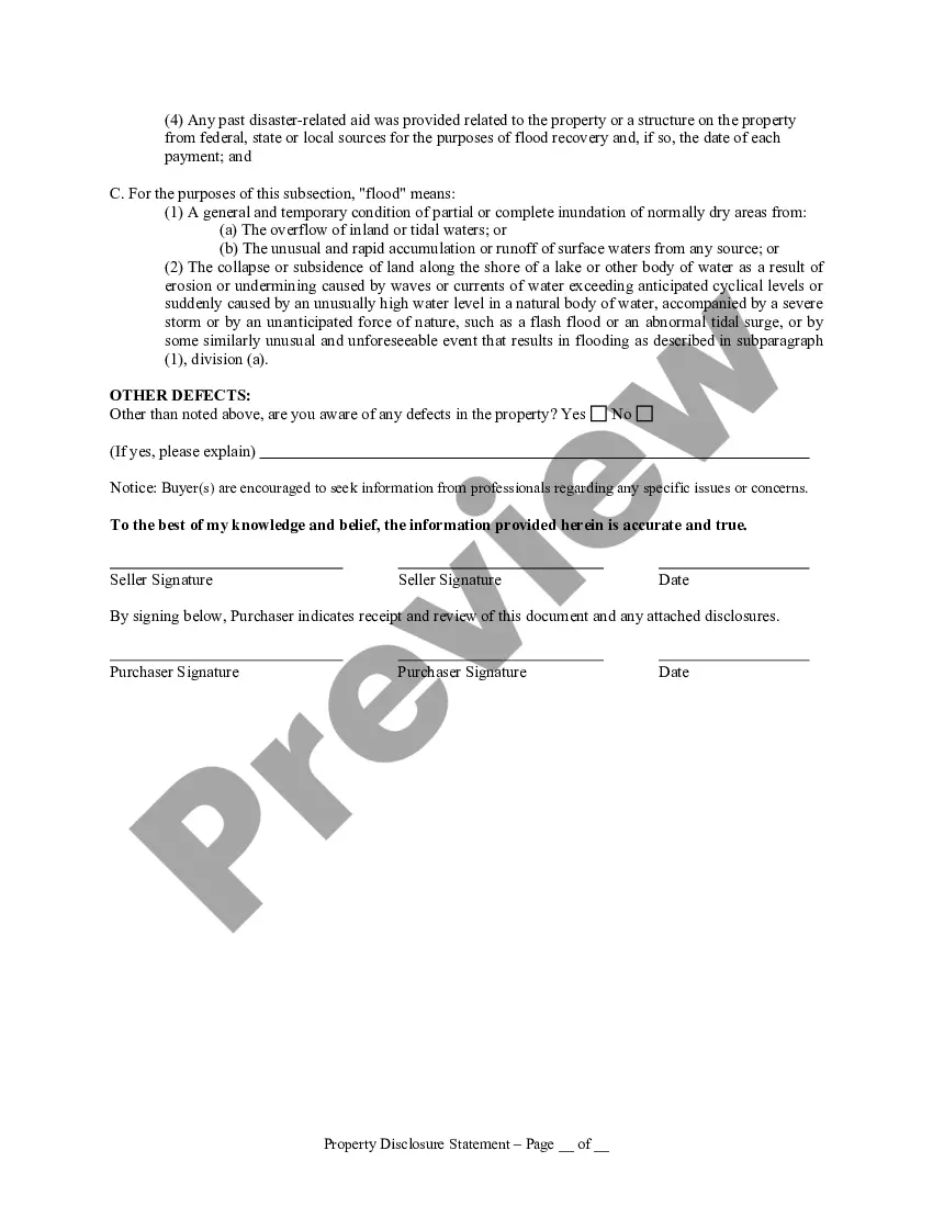 Preview Residential Real Estate Sales Disclosure Statement