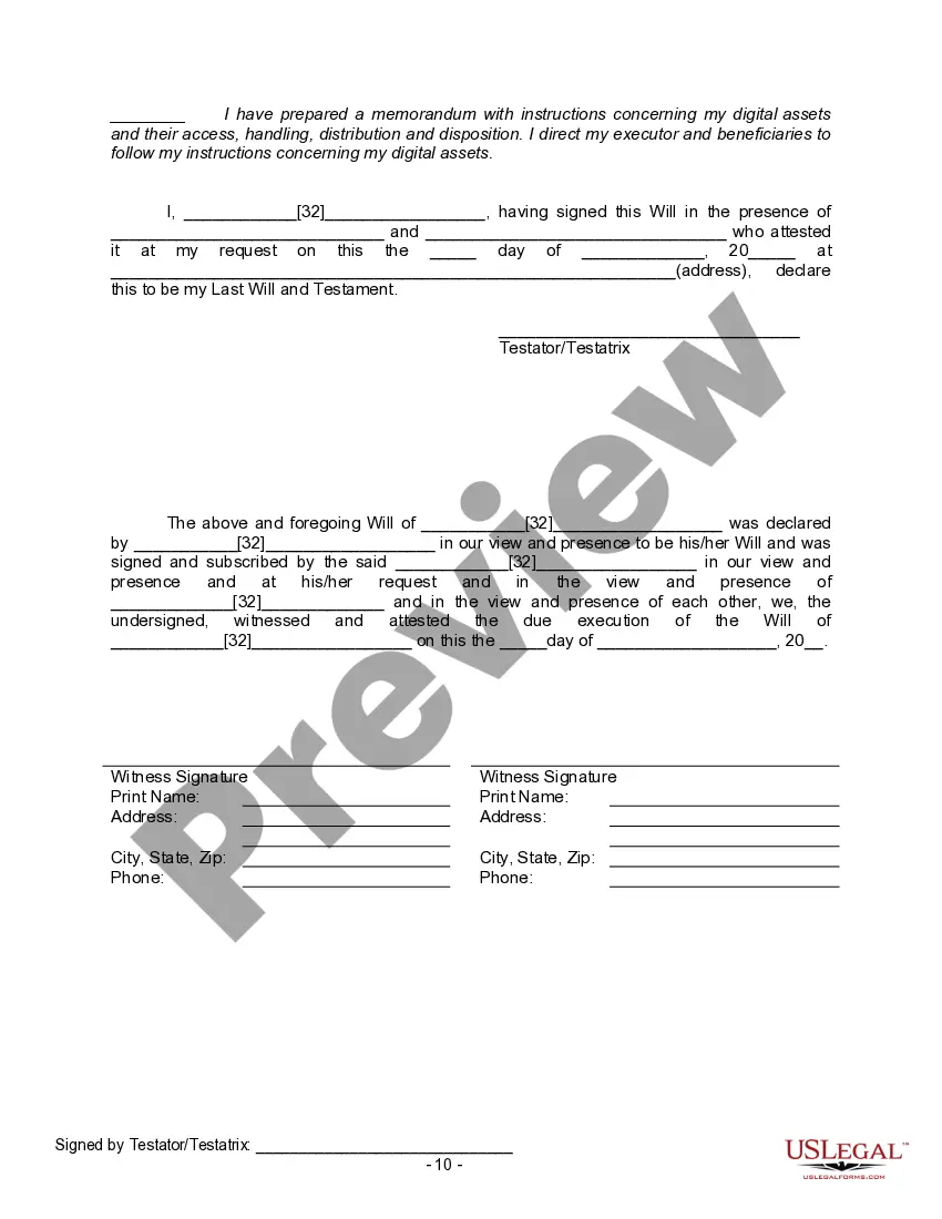 Preview Mutual Wills containing Last Will and Testaments for Man and Woman living together not Married with No Children