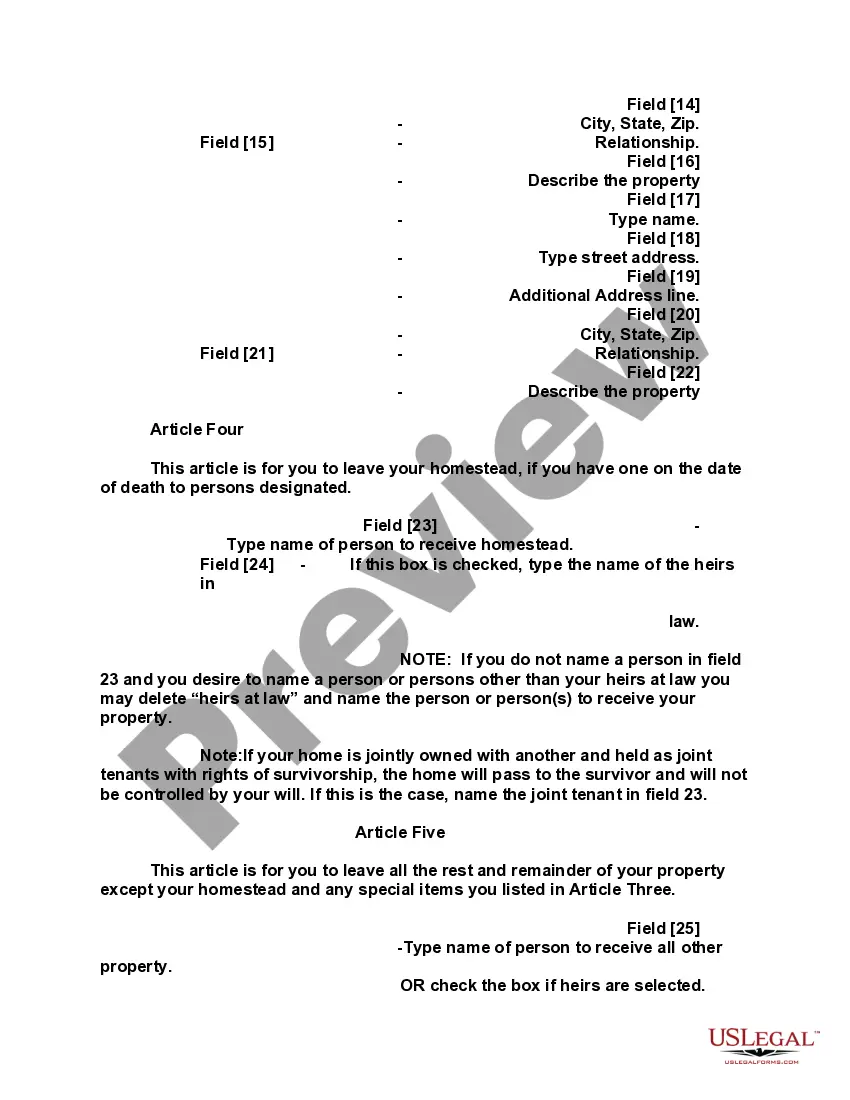 Preview Mutual Wills containing Last Will and Testaments for Man and Woman living together not Married with No Children