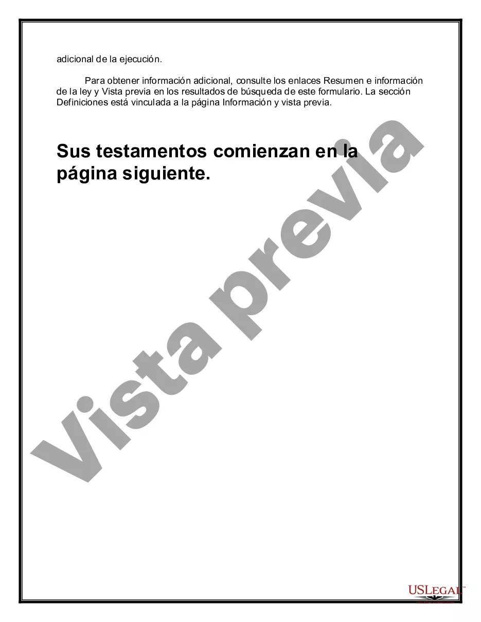 Preview Paquete de testamentos mutuos de últimas voluntades y testamentos para personas solteras que viven juntas no casadas con hijos adultos