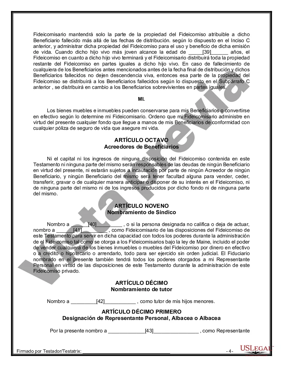 Preview Testamentos Mutuos o Últimas Voluntades y Testamentos para Personas Solteras que conviven con Hijos Menores