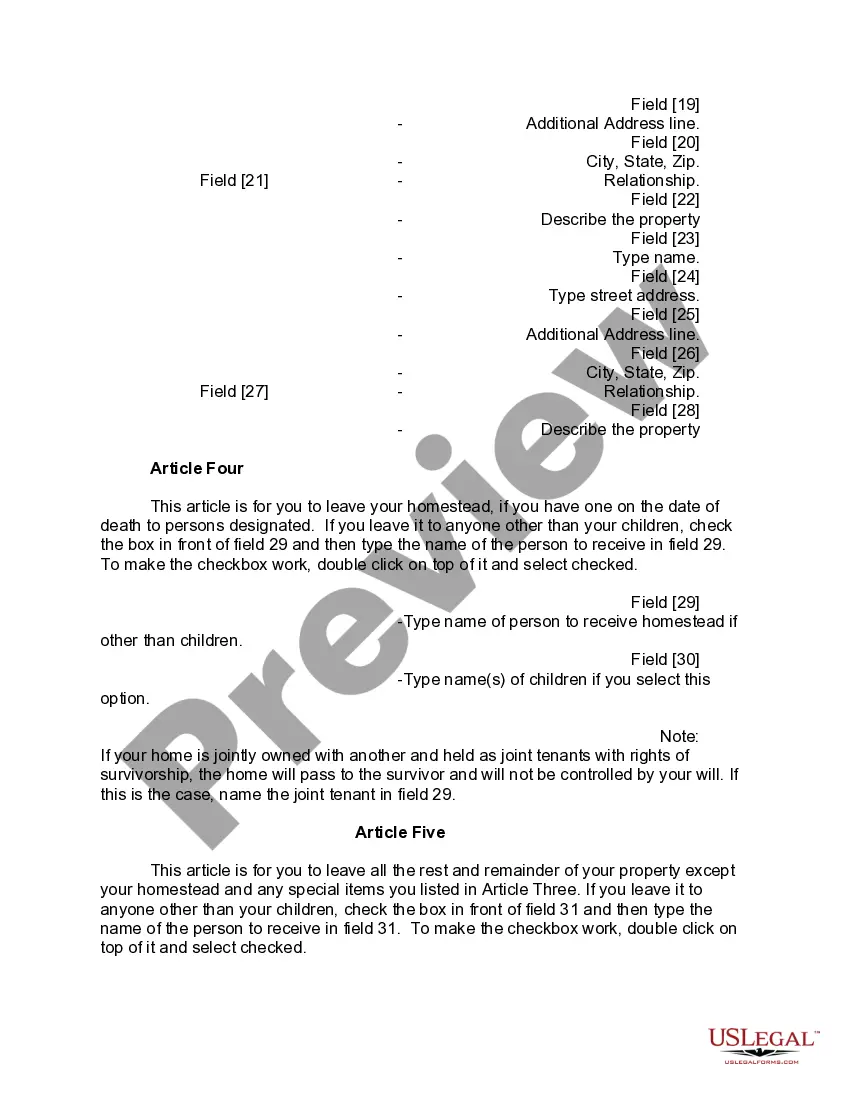 Preview Mutual Wills or Last Will and Testaments for Man and Woman living together, not Married with Minor Children