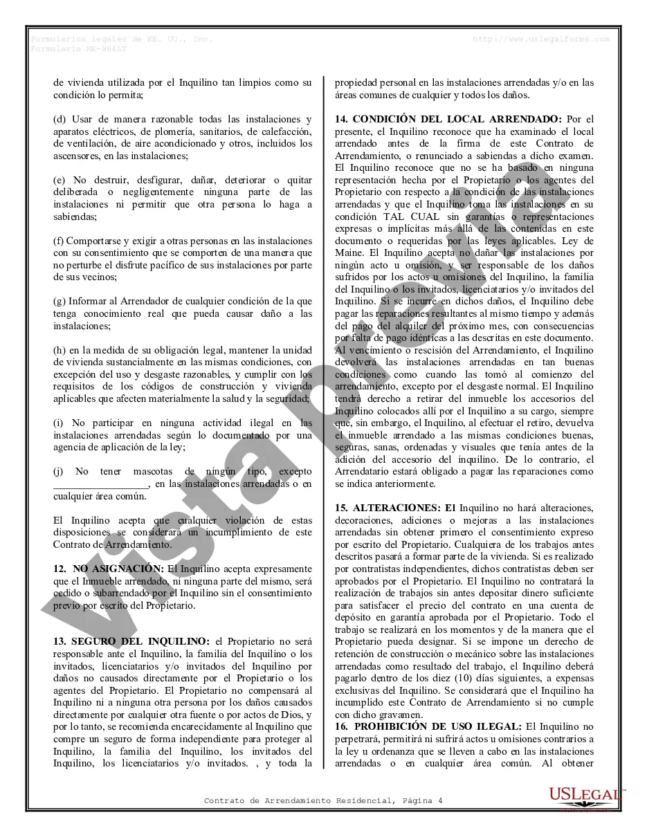 Preview Contrato de arrendamiento de alquiler residencial