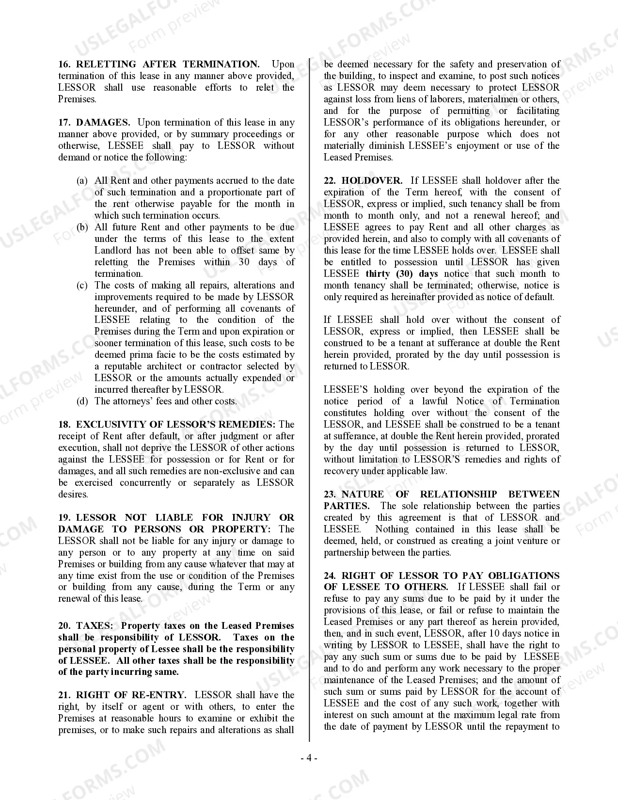 Preview Commercial Building or Space Lease