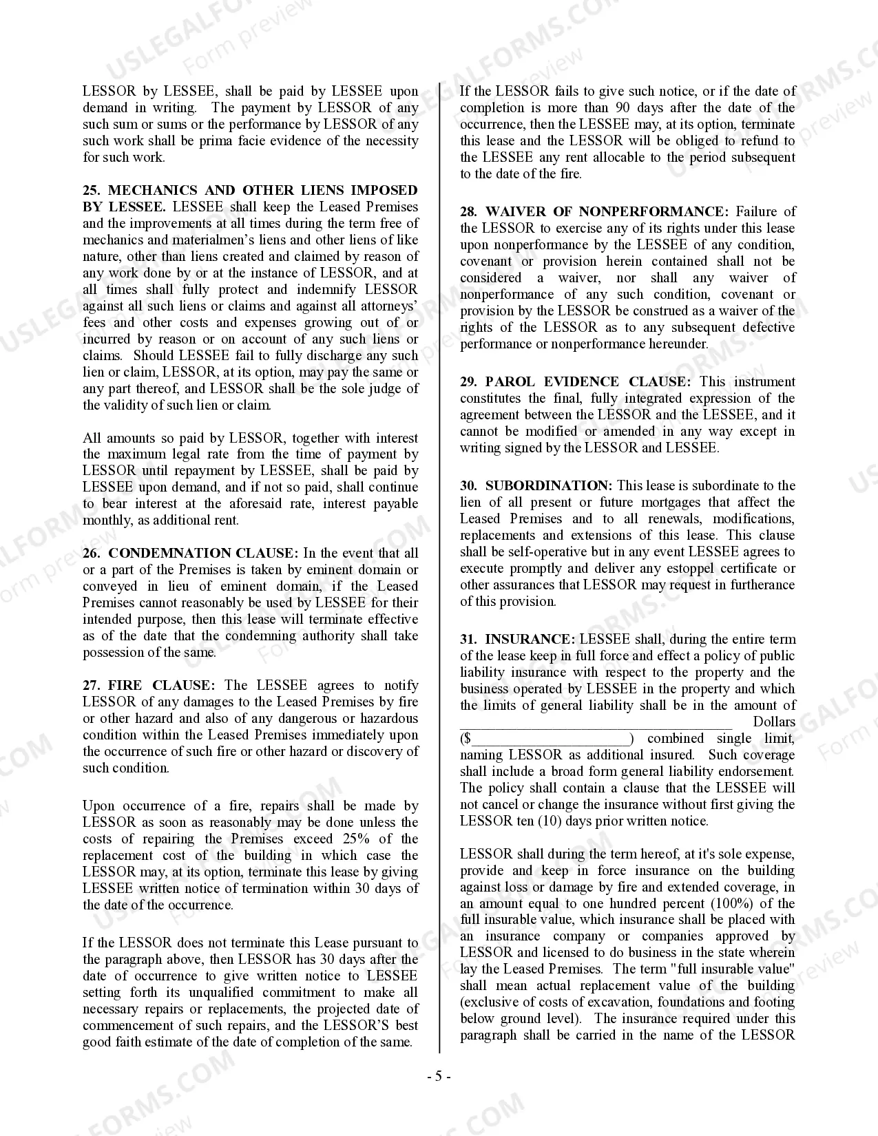 Preview Commercial Building or Space Lease