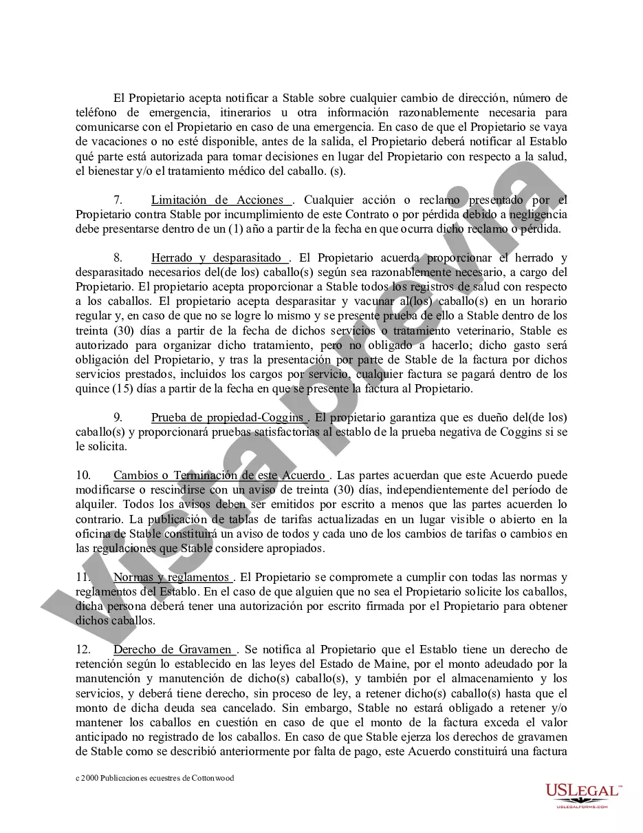 Preview Paquete de formularios equinos de caballos de Maine