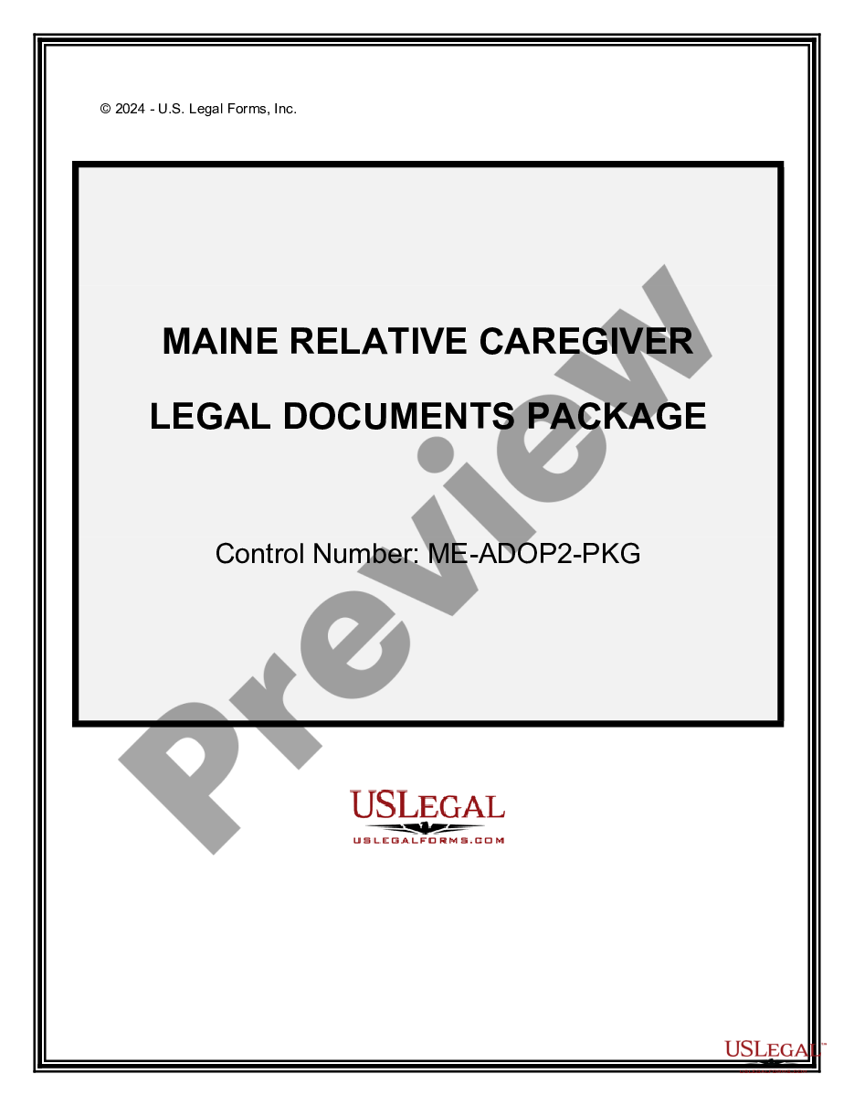 page 0 Maine Relative Caretaker Legal Documents Package preview
