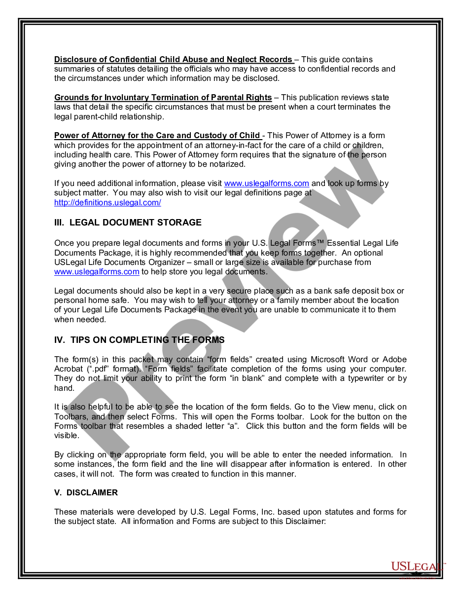 page 2 Maine Relative Caretaker Legal Documents Package preview