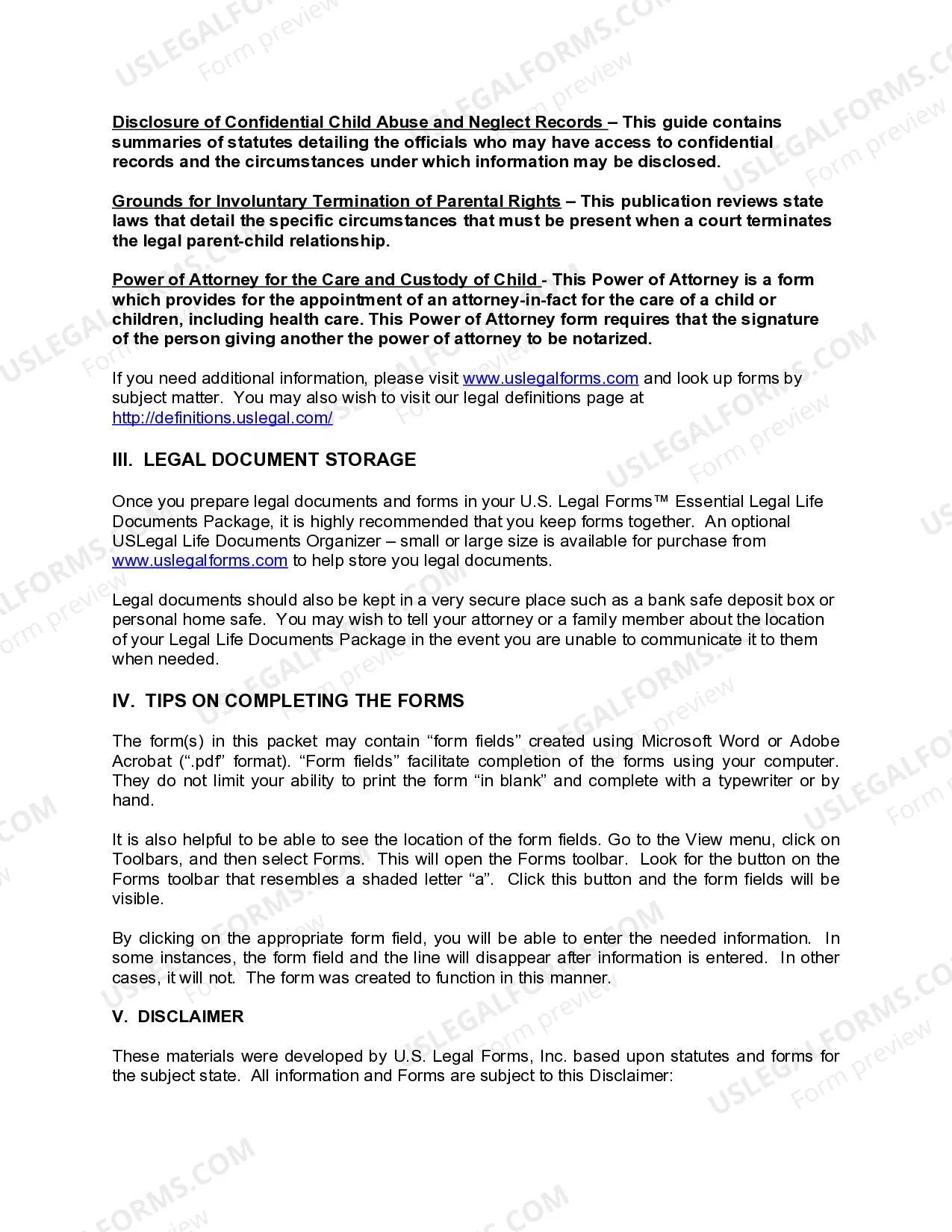 Preview Maine Relative Caretaker Legal Documents Package