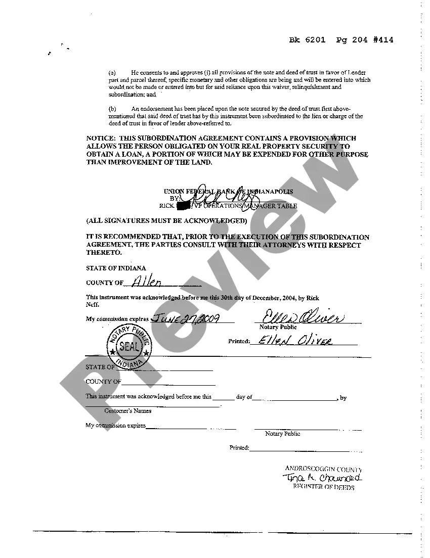 Get Subordination Agreement Preview Subordination Agreement