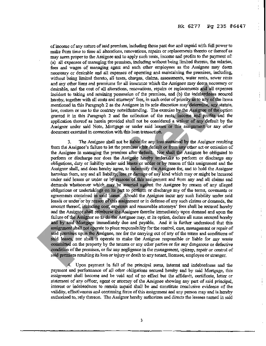 Preview Collateral Assignment of Leases and Rentals by a Corporation