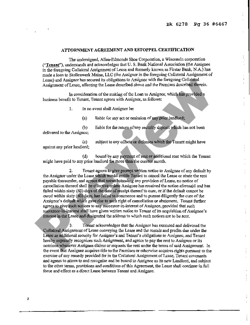 Preview Collateral Assignment of Lease