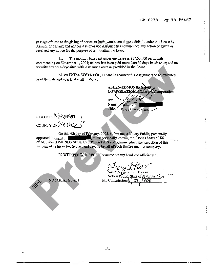 Preview Collateral Assignment of Lease