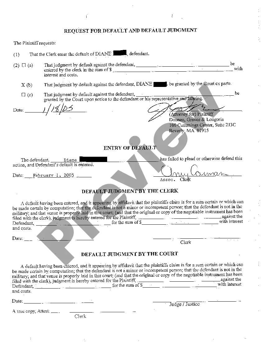 Preview A09 Affidavit and Request For Default and Default Judgment