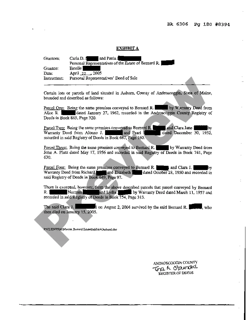 Preview Short Form Deed of Sale By Personal Representatives Testate