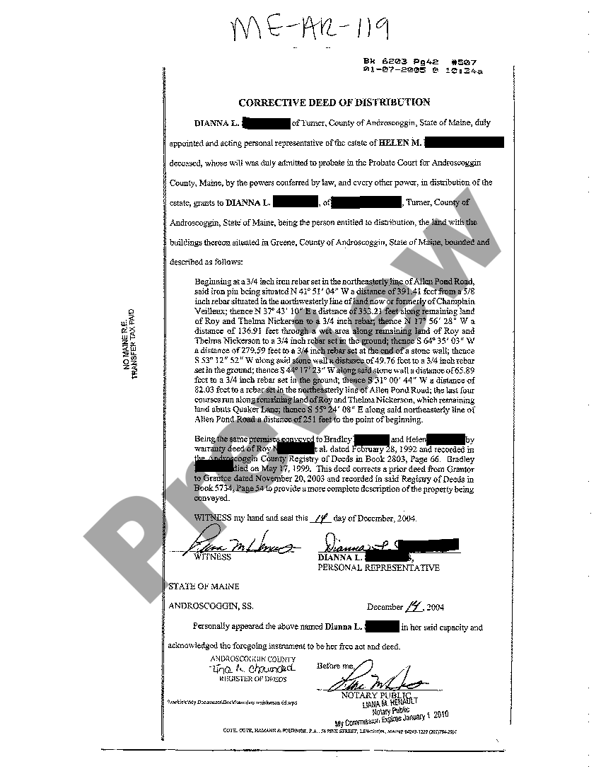 Corrective Deed Form For Performance Examples US Legal Forms