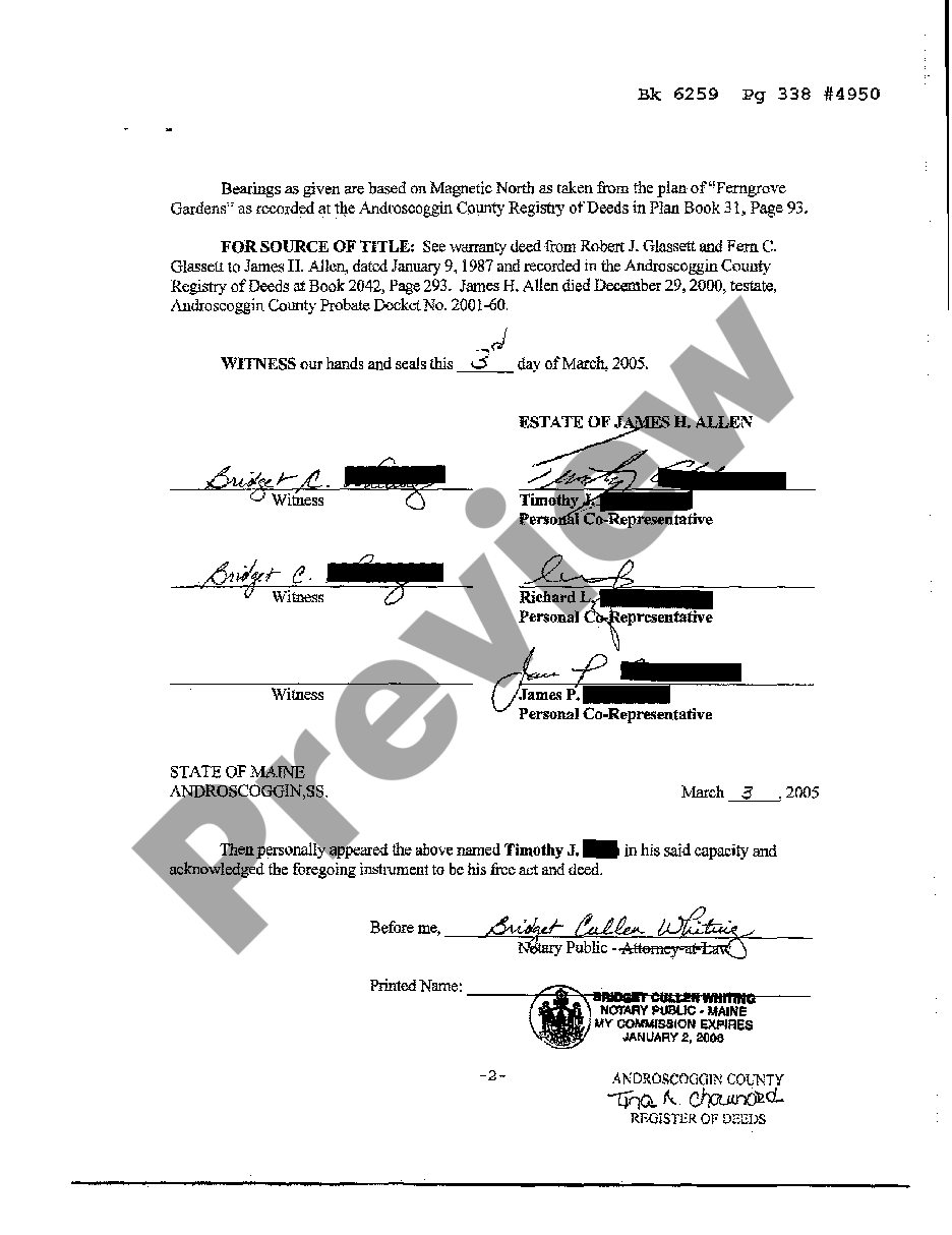 Deed Of Distribution Maine Form | US Legal Forms