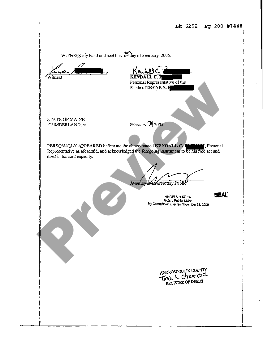 Deed Of Distribution Maine Intestate Without Heirs US Legal Forms