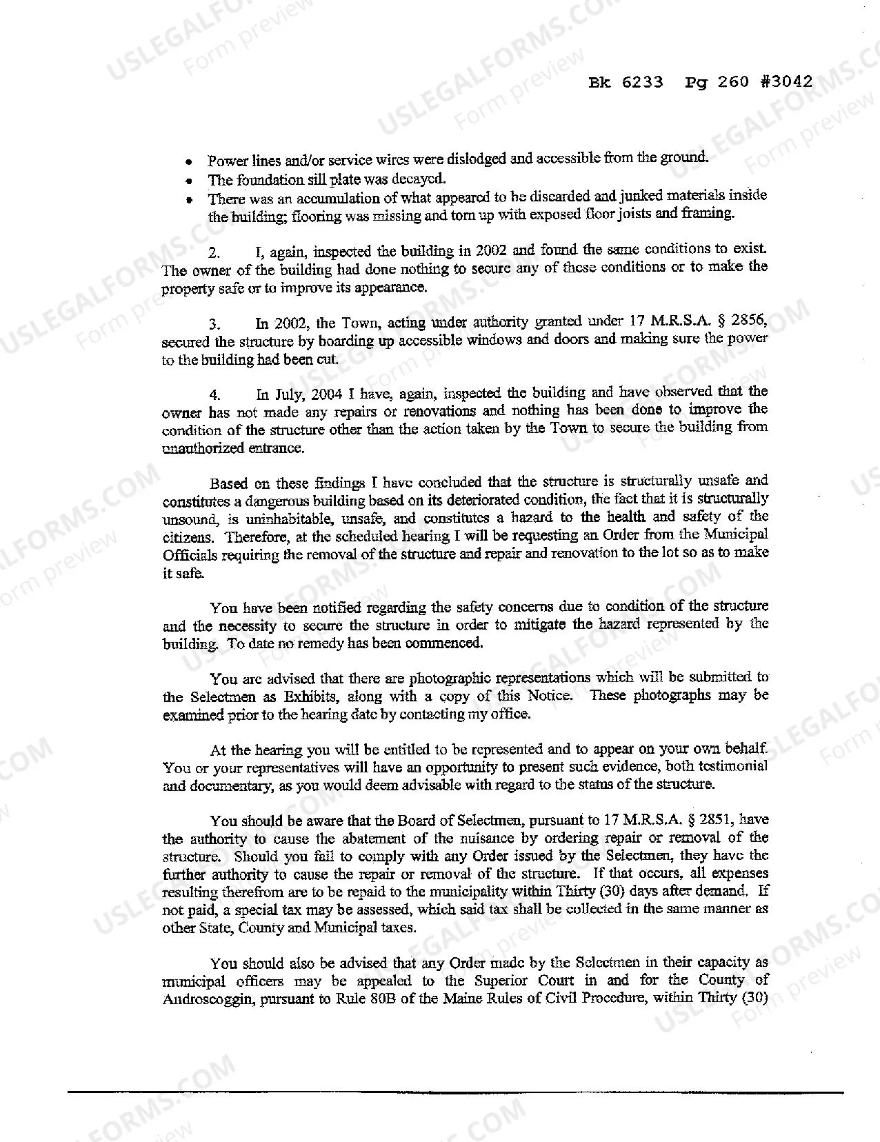 Preview Notice of Hearing