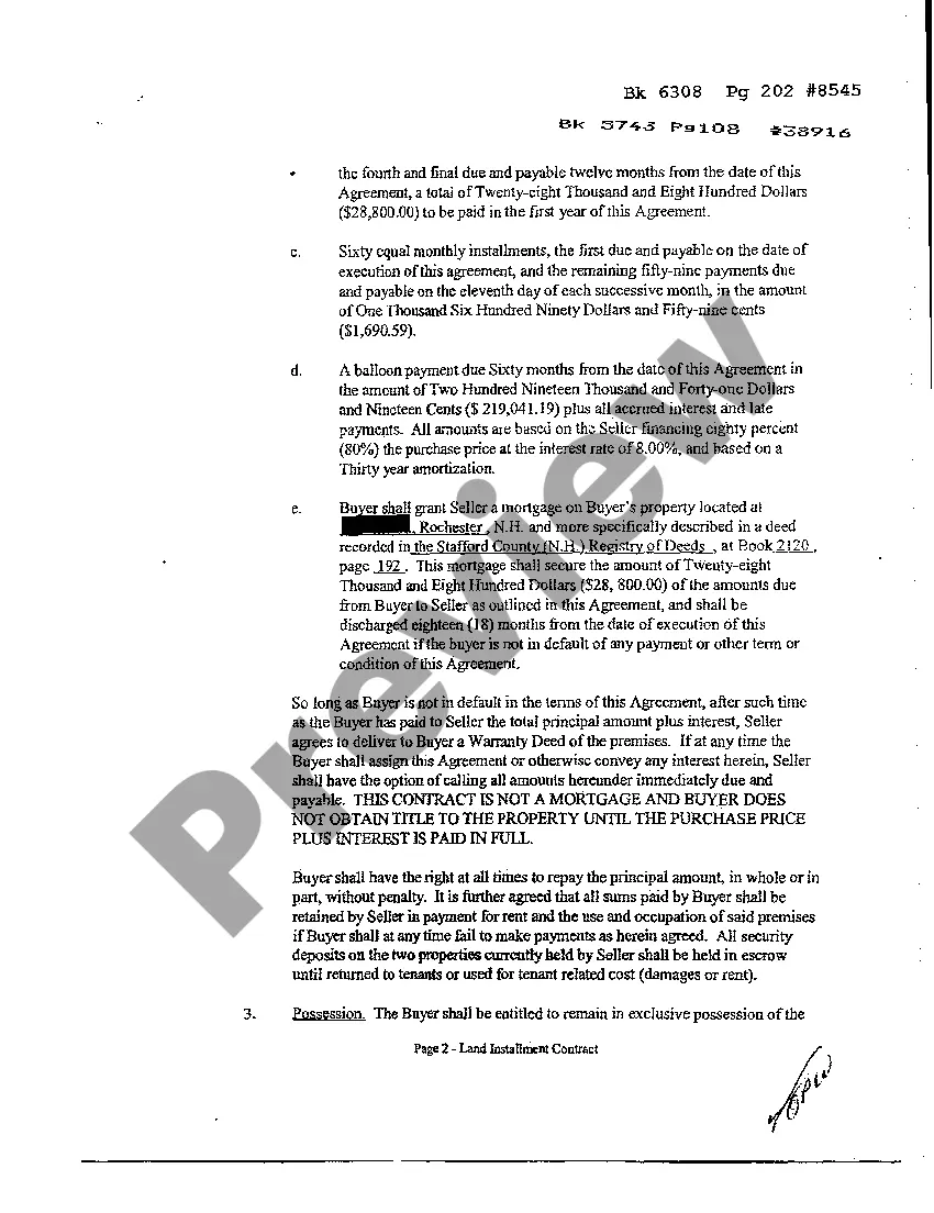 Preview A03 Land Installment Contract