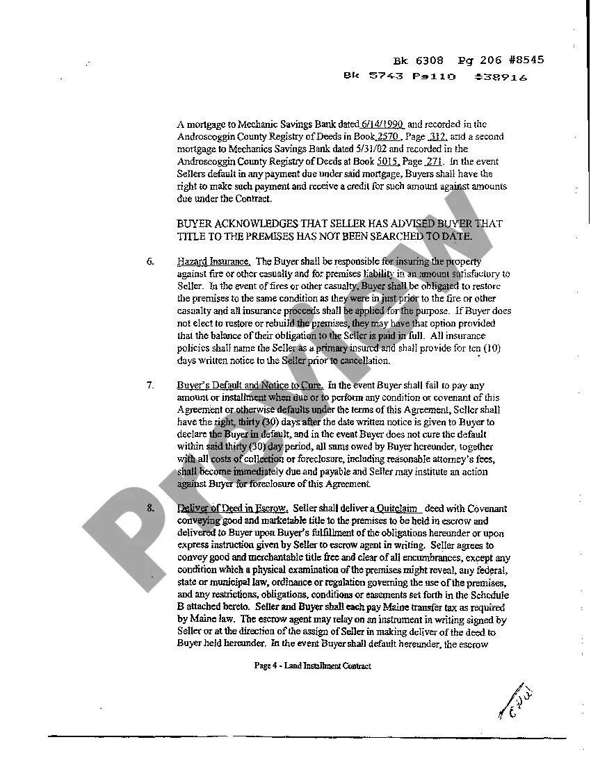 Preview A03 Land Installment Contract