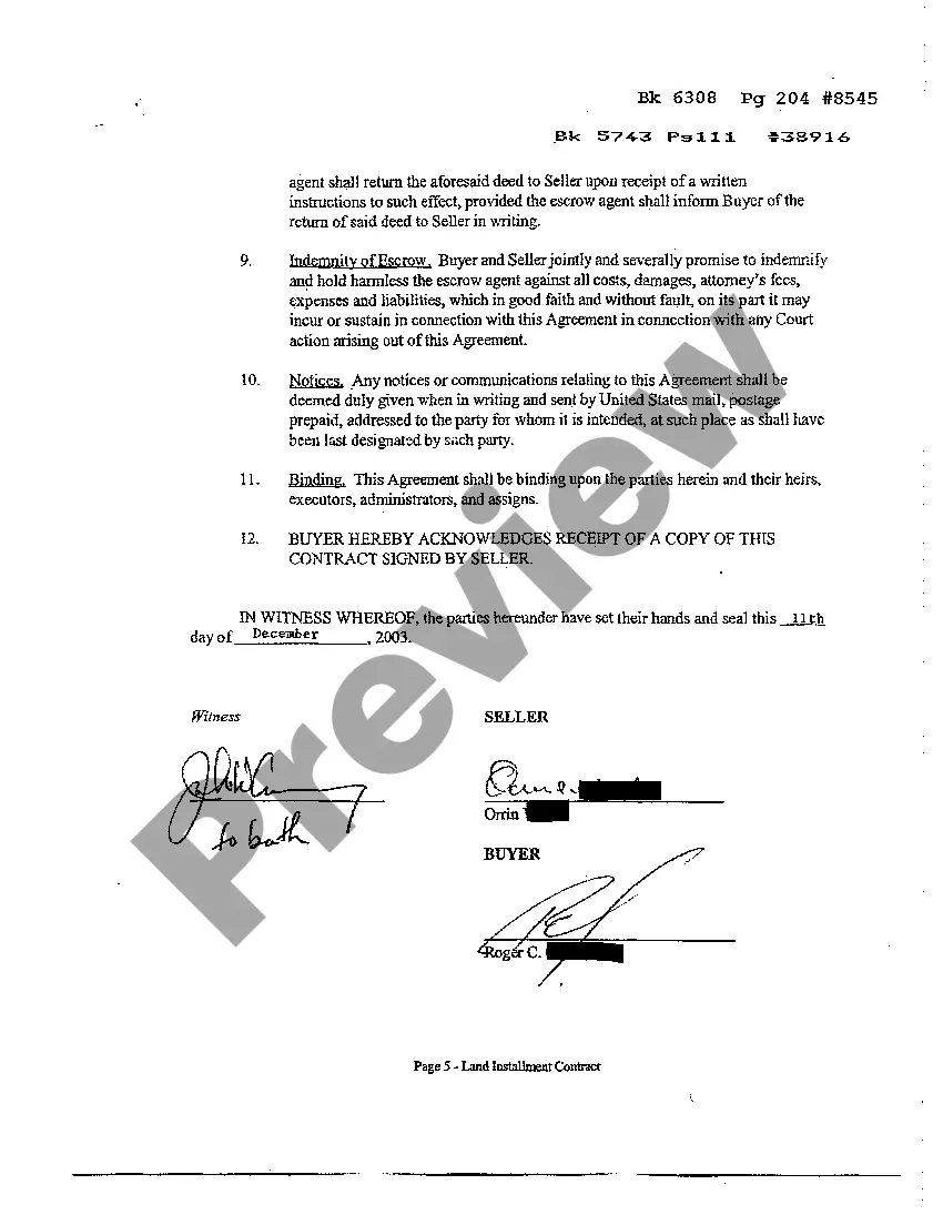 Preview A03 Land Installment Contract