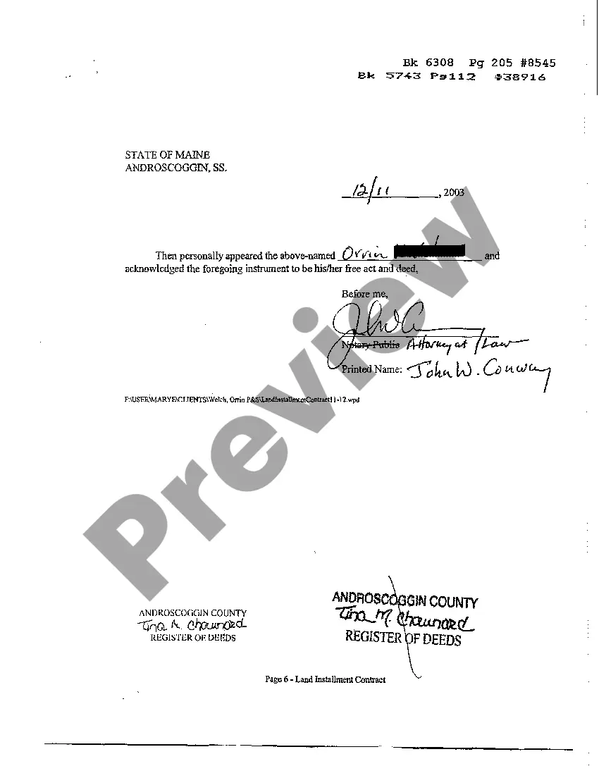 Preview A03 Land Installment Contract