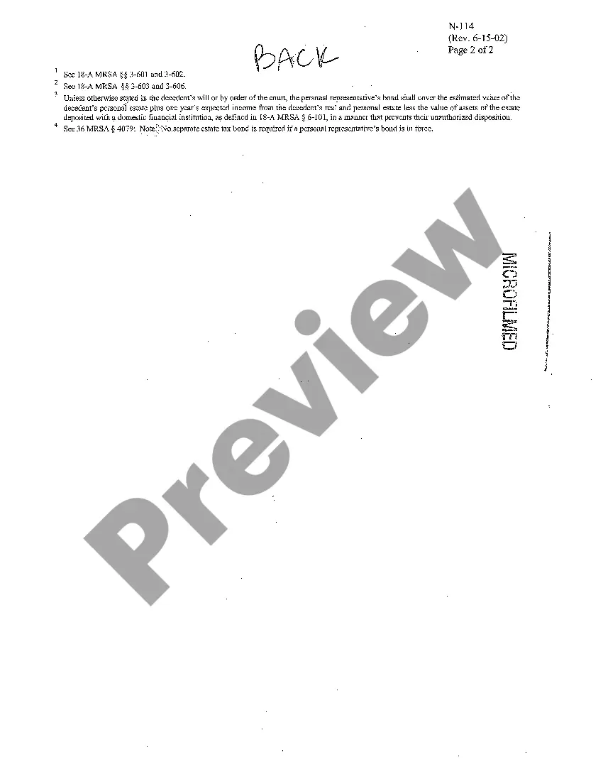 Preview Notice to Personal Representative - Also Acceptance of Appointment