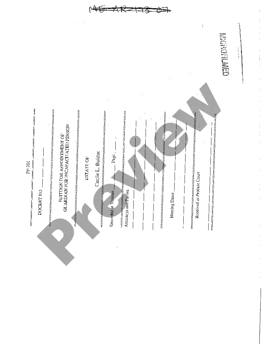 Preview A02 Petition for Appointment of Guardian for Incapacitated Person (Public)