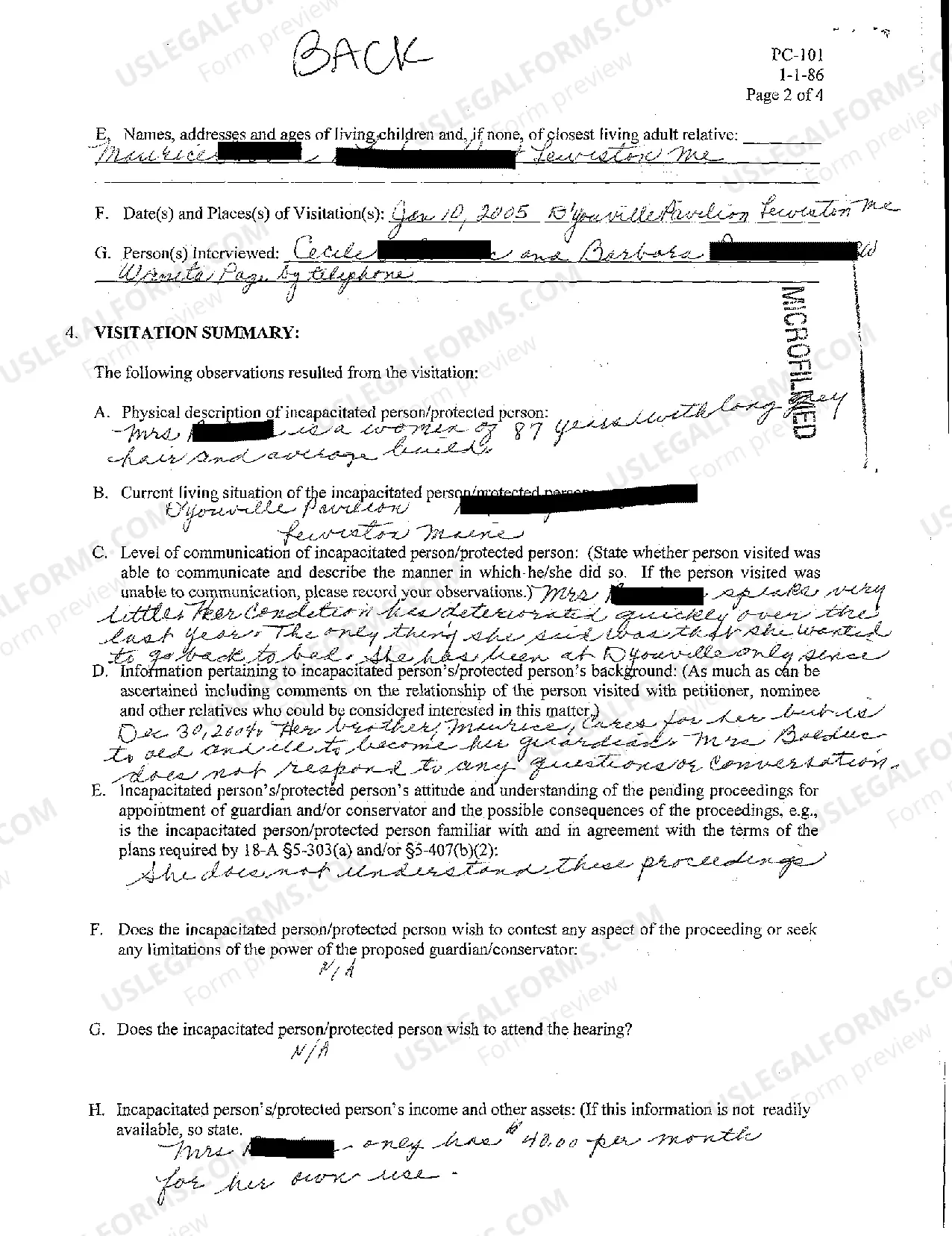 Preview A11 Court Appointed Visitor's Report
