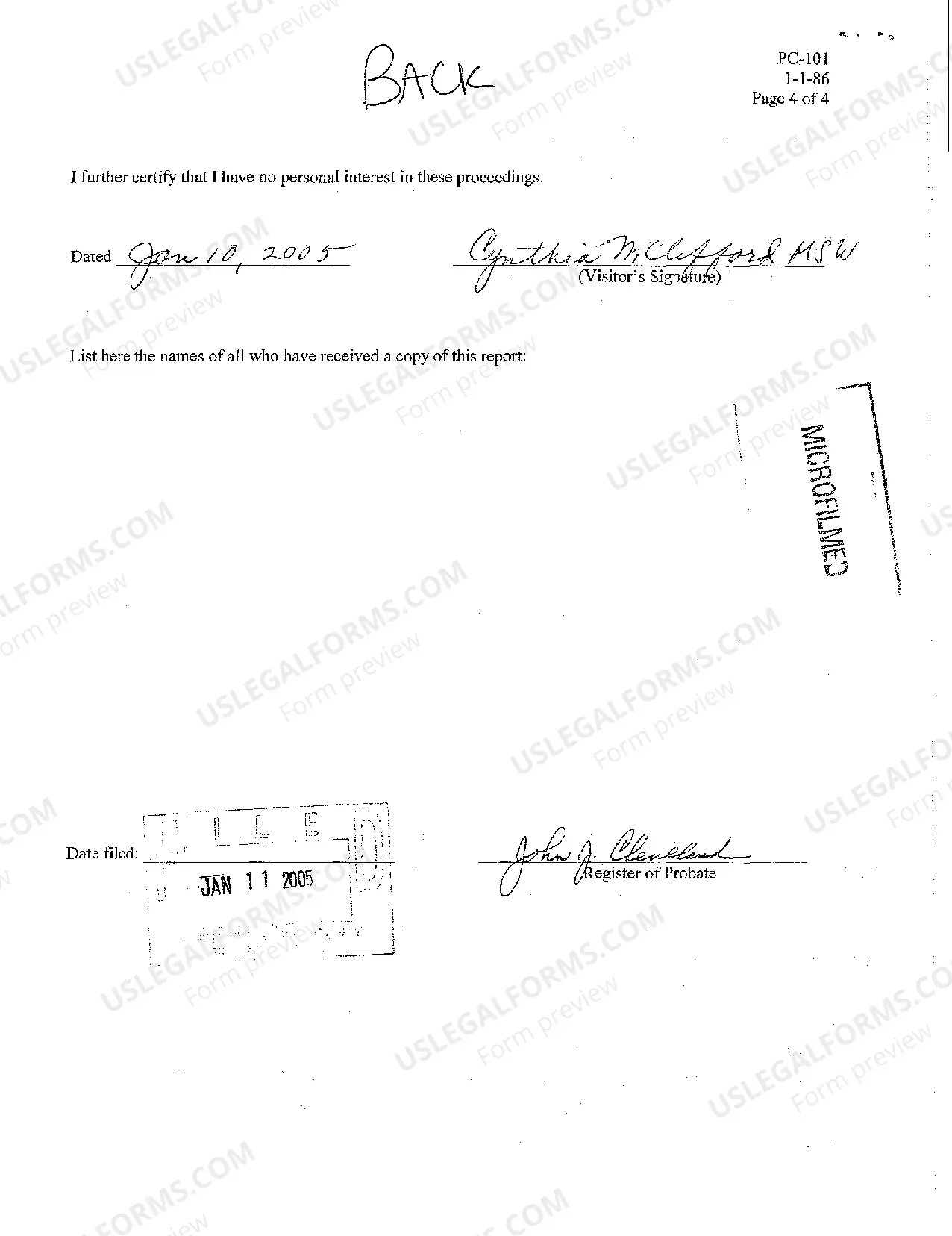 Preview A11 Court Appointed Visitor's Report