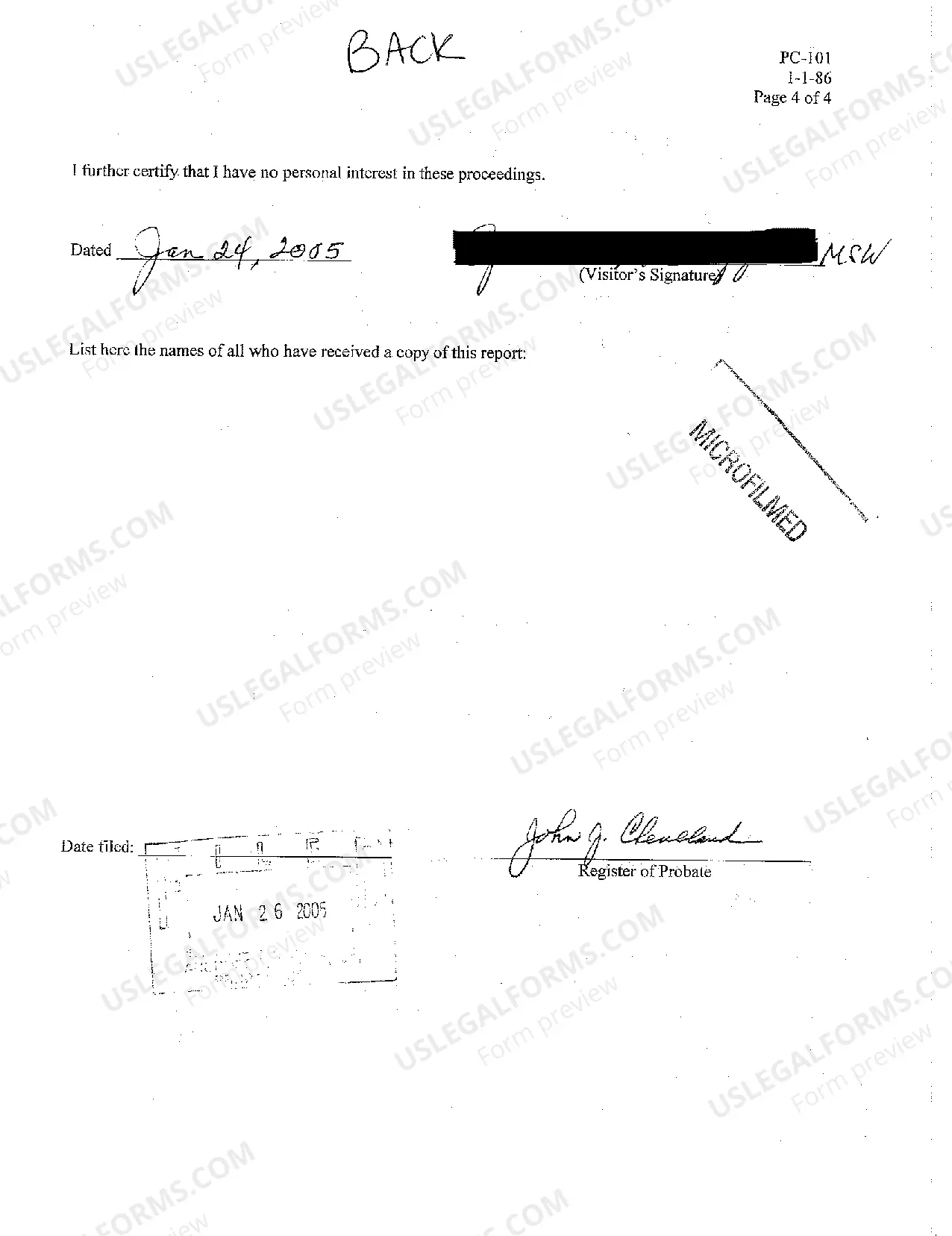 Preview A08 Court Appointed Visitor's Report