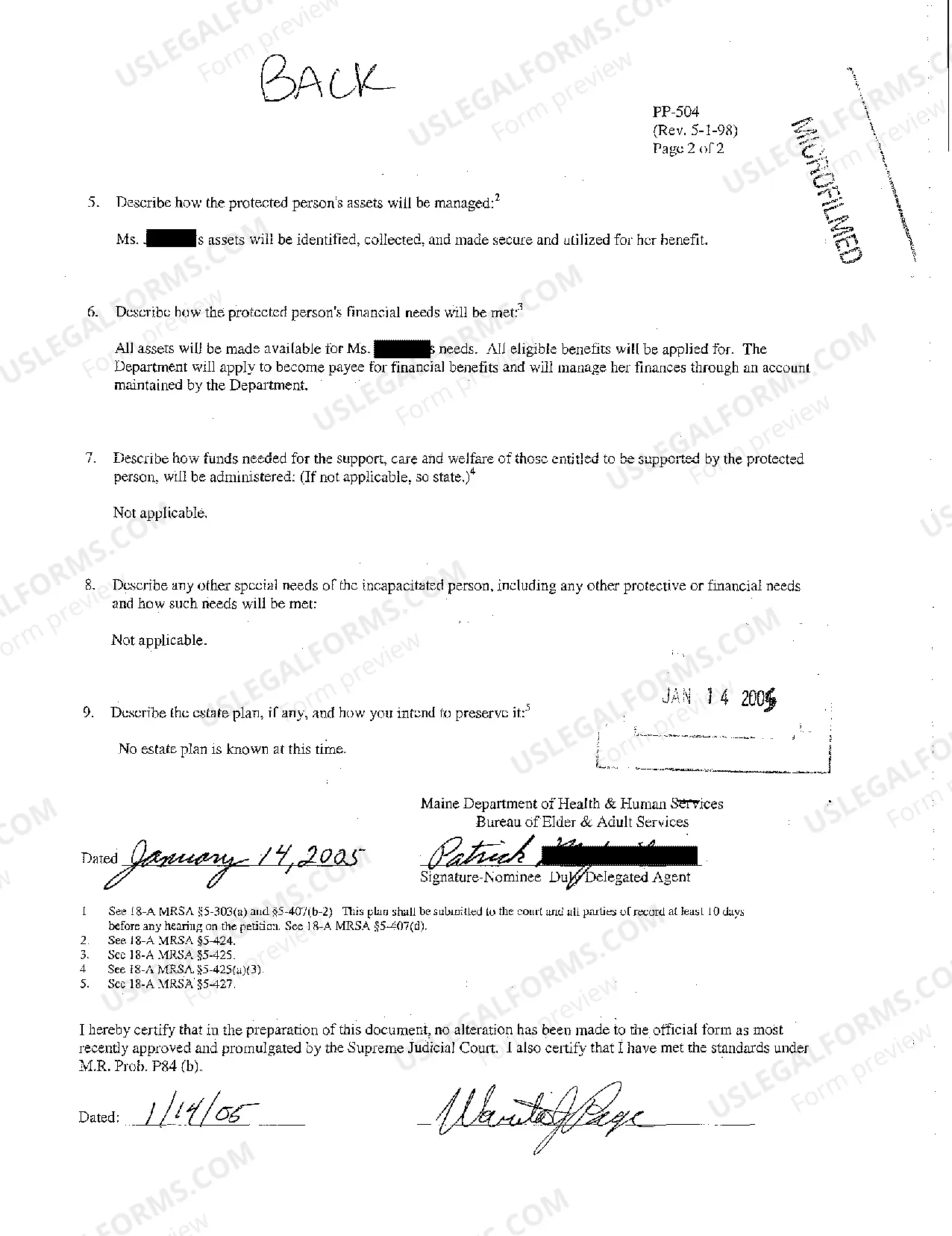 Preview A14 Joined Guardianship / Conservatorship Plan