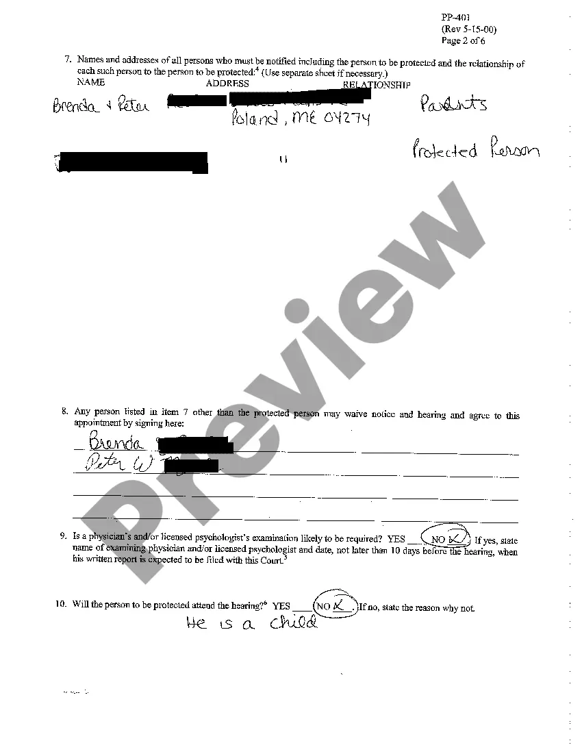 Get A01 Petition for Appointment of Conservator Preview A01 Petition for Appointment of Conservator