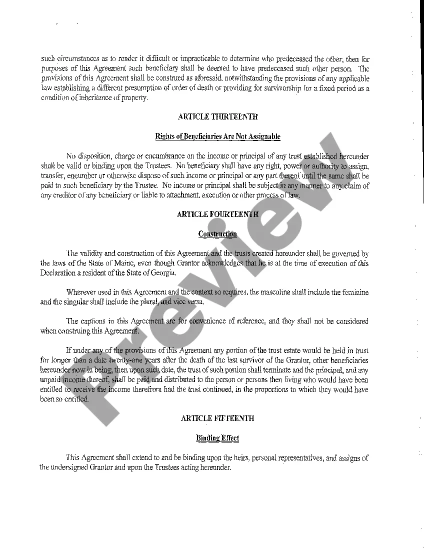Get A05 Declaration of Trust Preview A05 Declaration of Trust