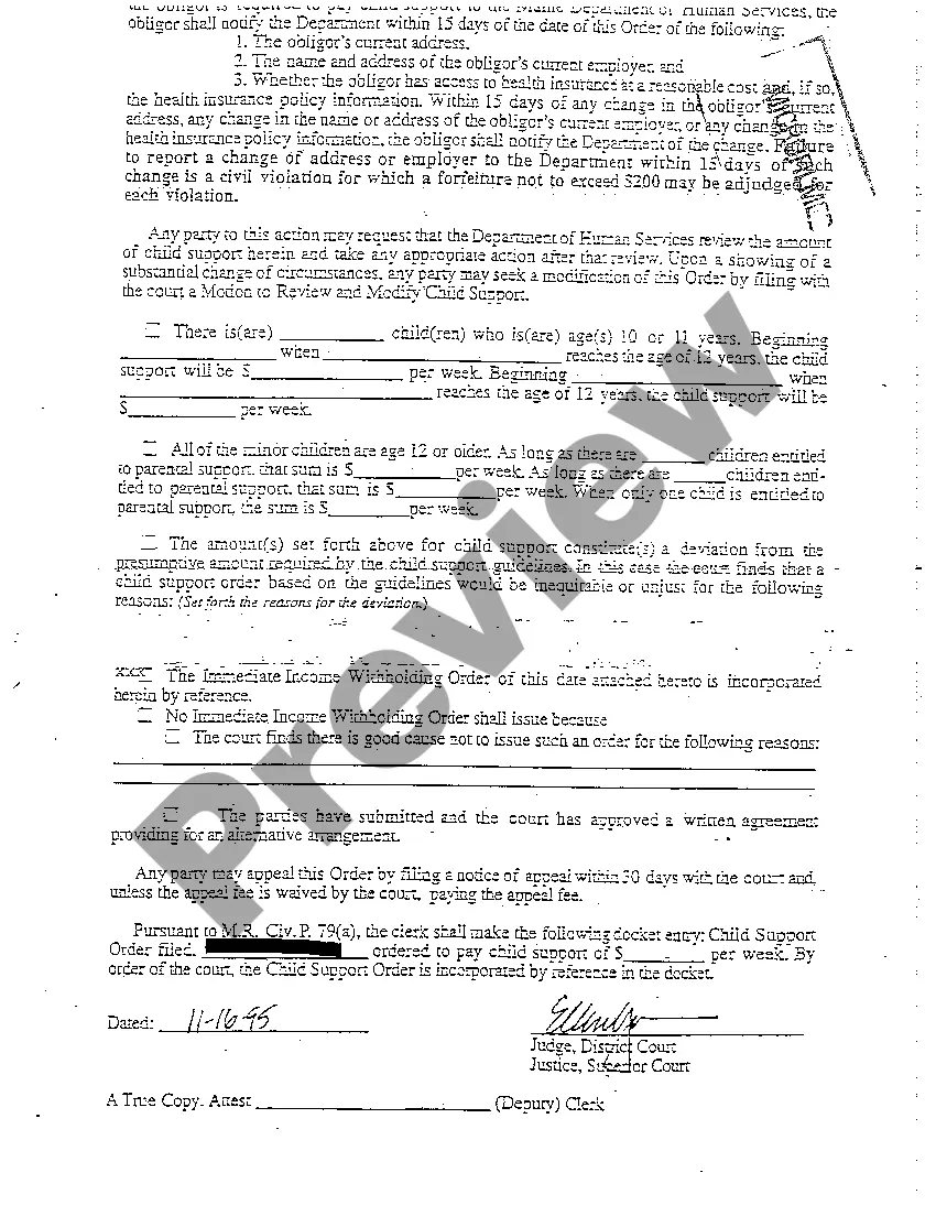 Get A08 Child Support Order Preview A08 Child Support Order