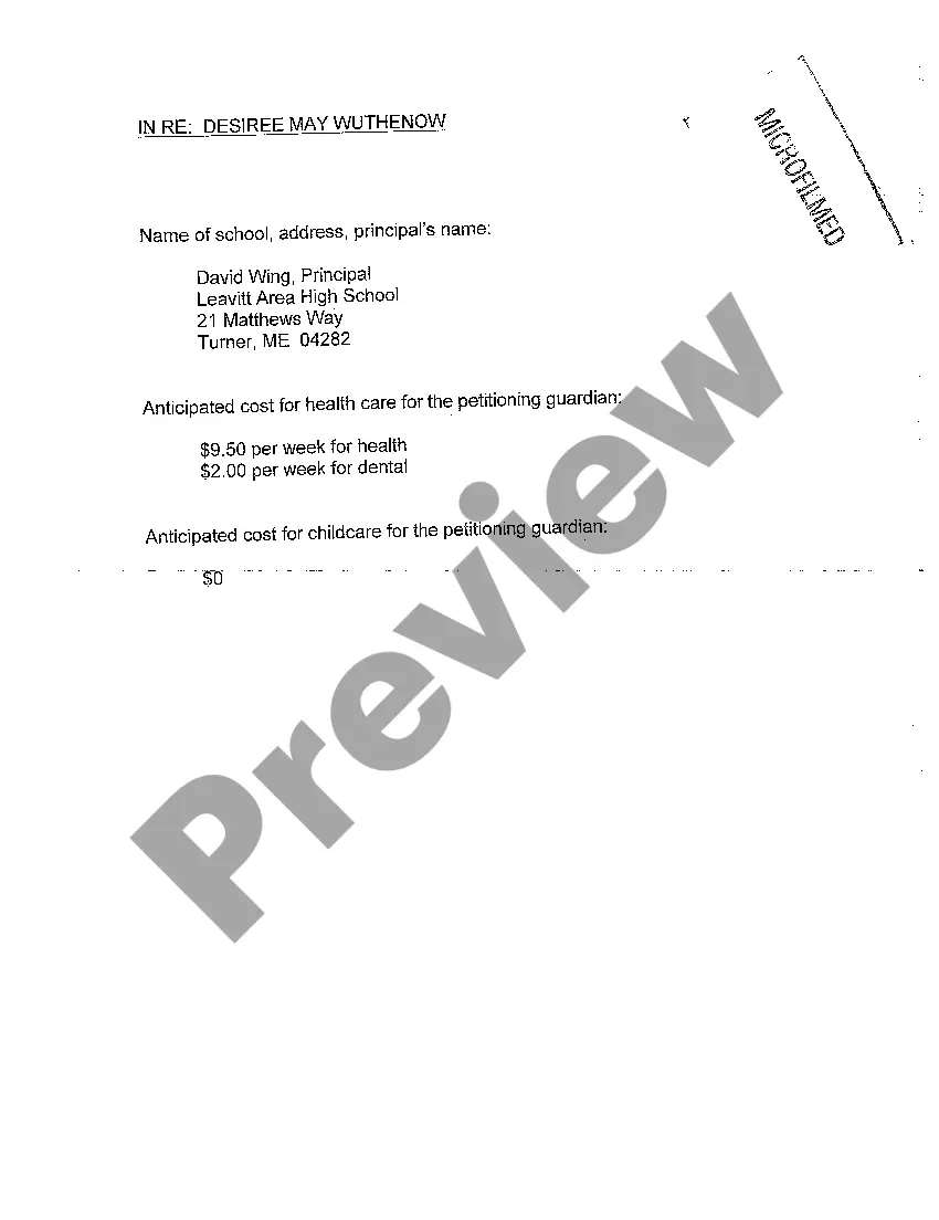 Preview A11 Petition for Appointment of Guardian of Minor