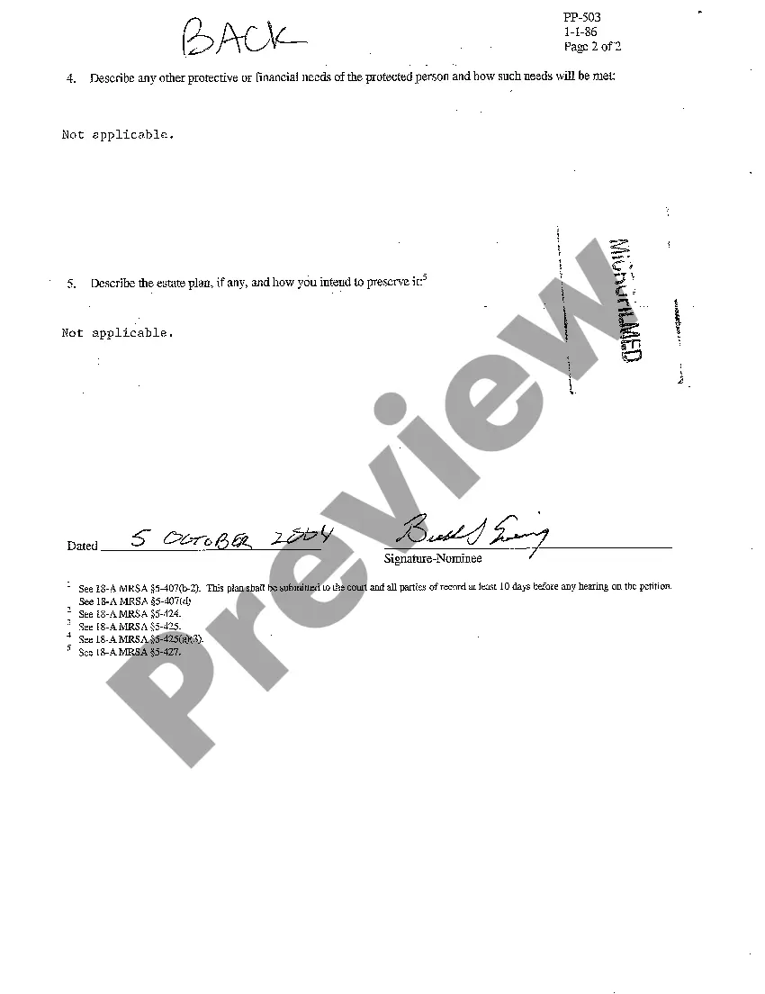 Preview A05 Conservatorship Plan