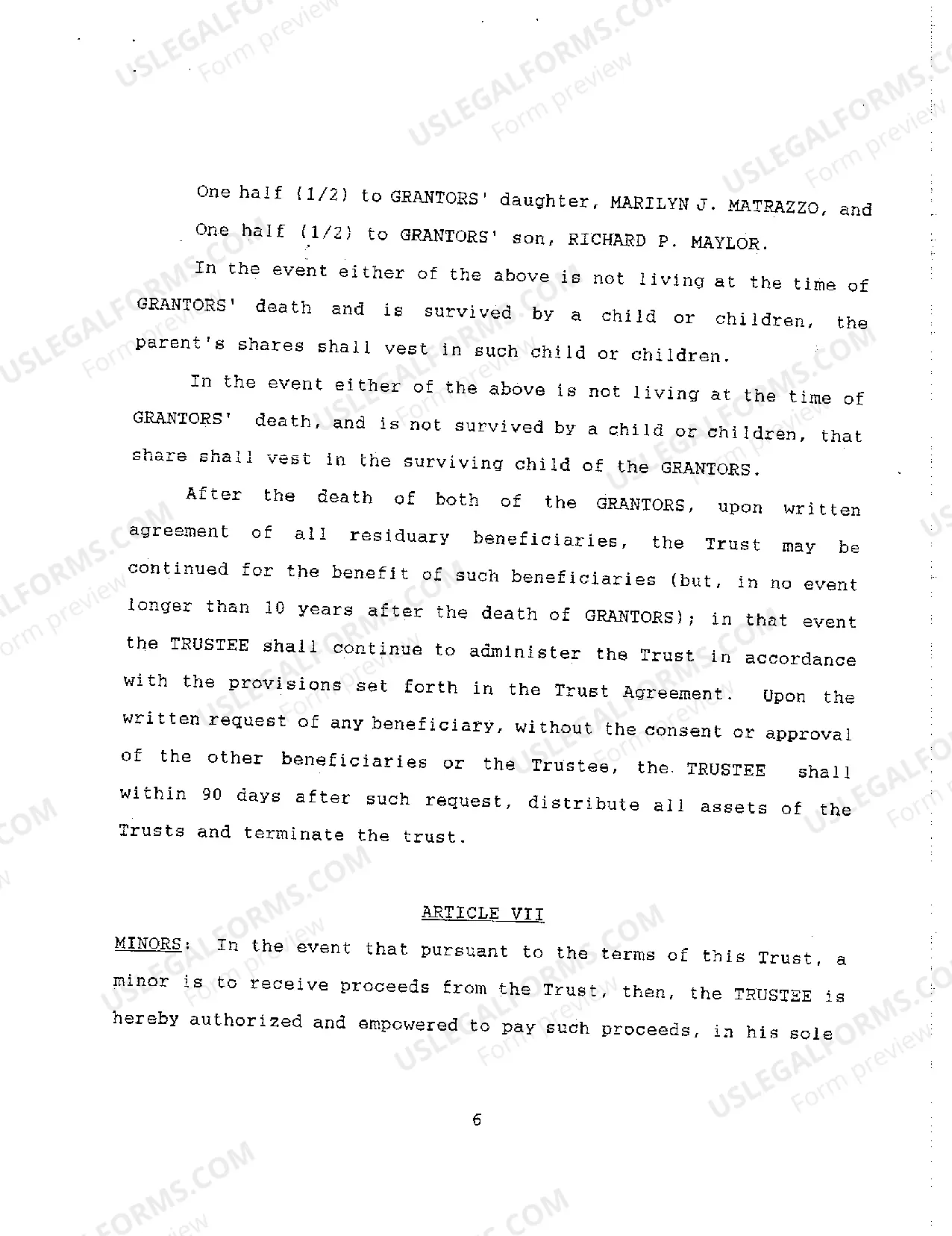Preview A04 Revocable Living Trust Agreement