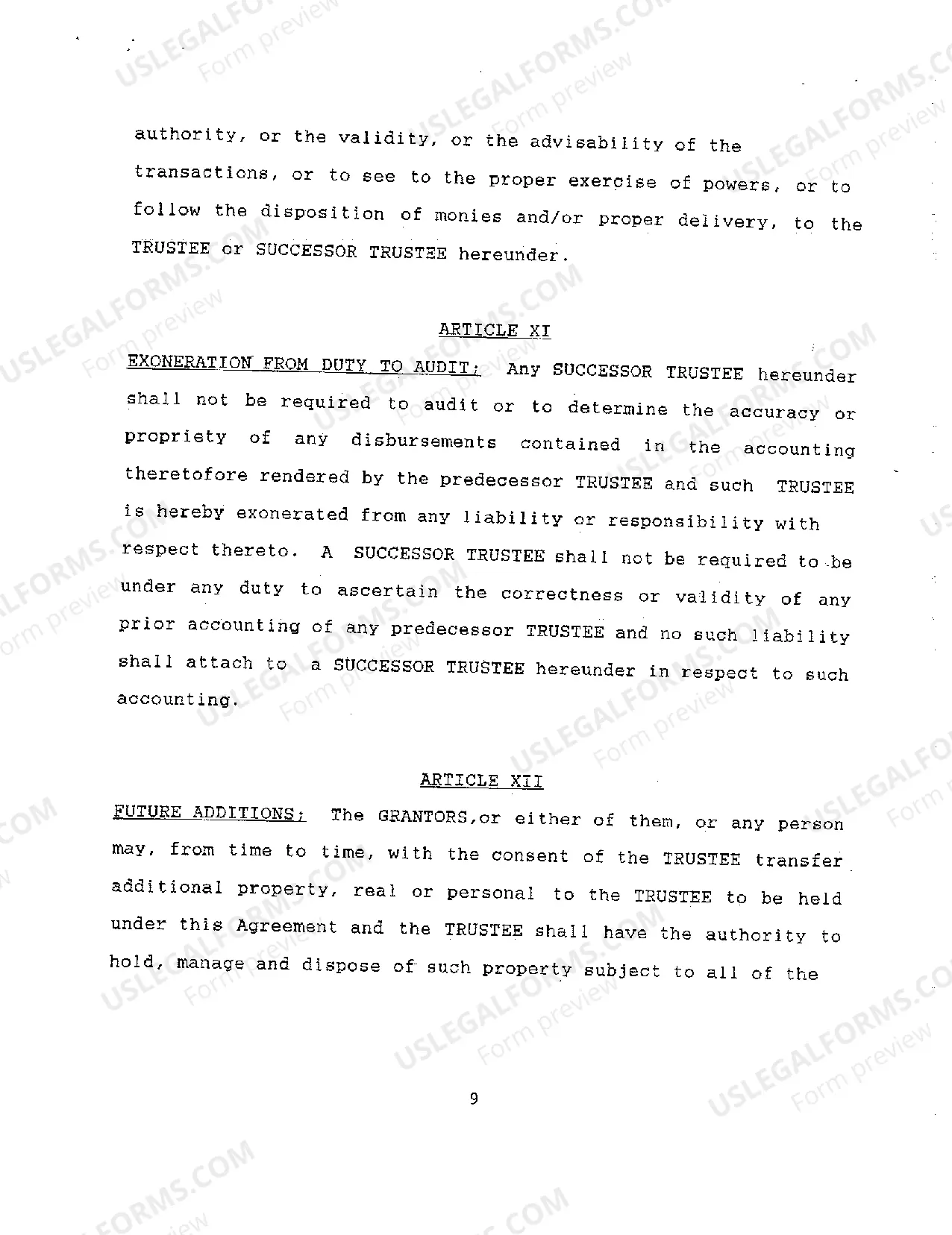 Preview A04 Revocable Living Trust Agreement