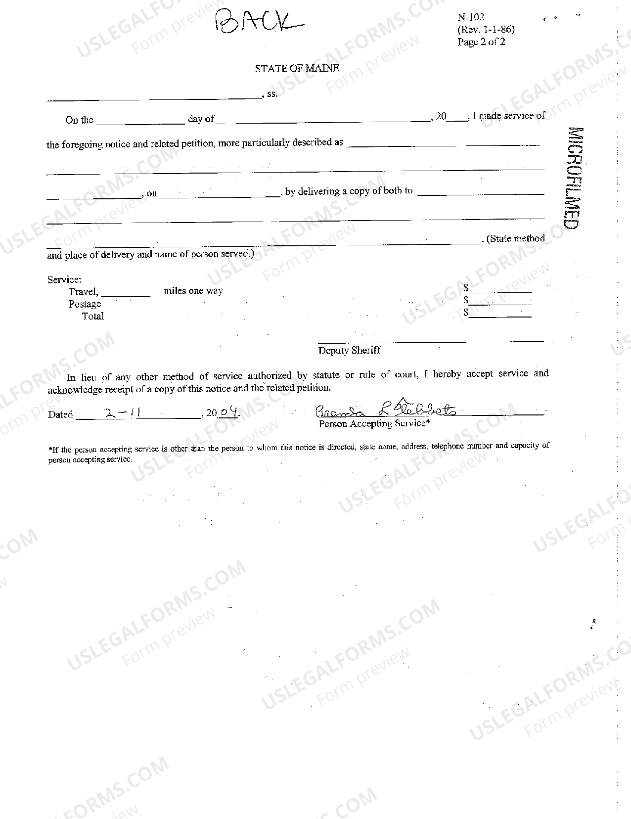 Maine General Notice of Beginning of a Formal Probate Proceeding | US ...