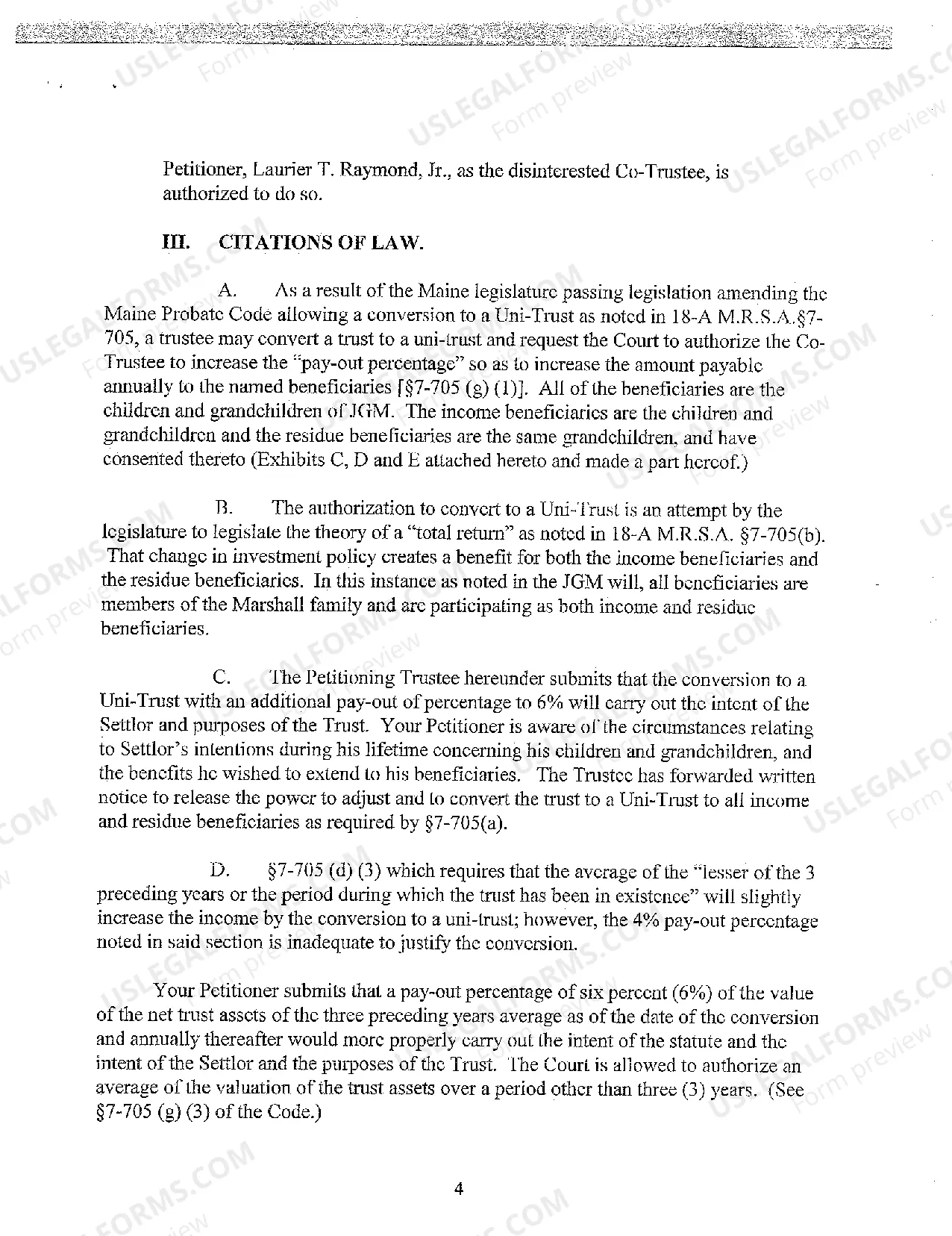 Preview A02 Petition to Select a Higher Pay-Out Percentage Pursuant to Maine Probate Code Title 18-A